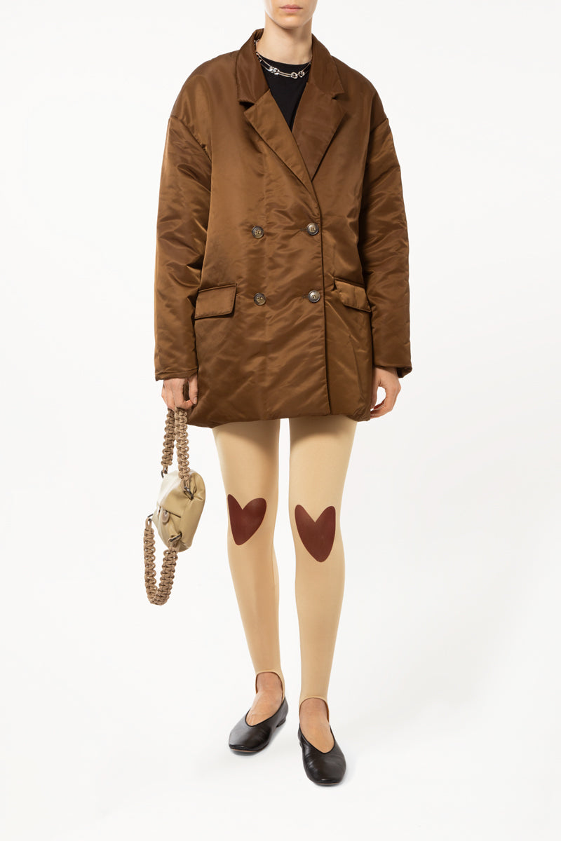 Brown Hearted Stirrup Leggings