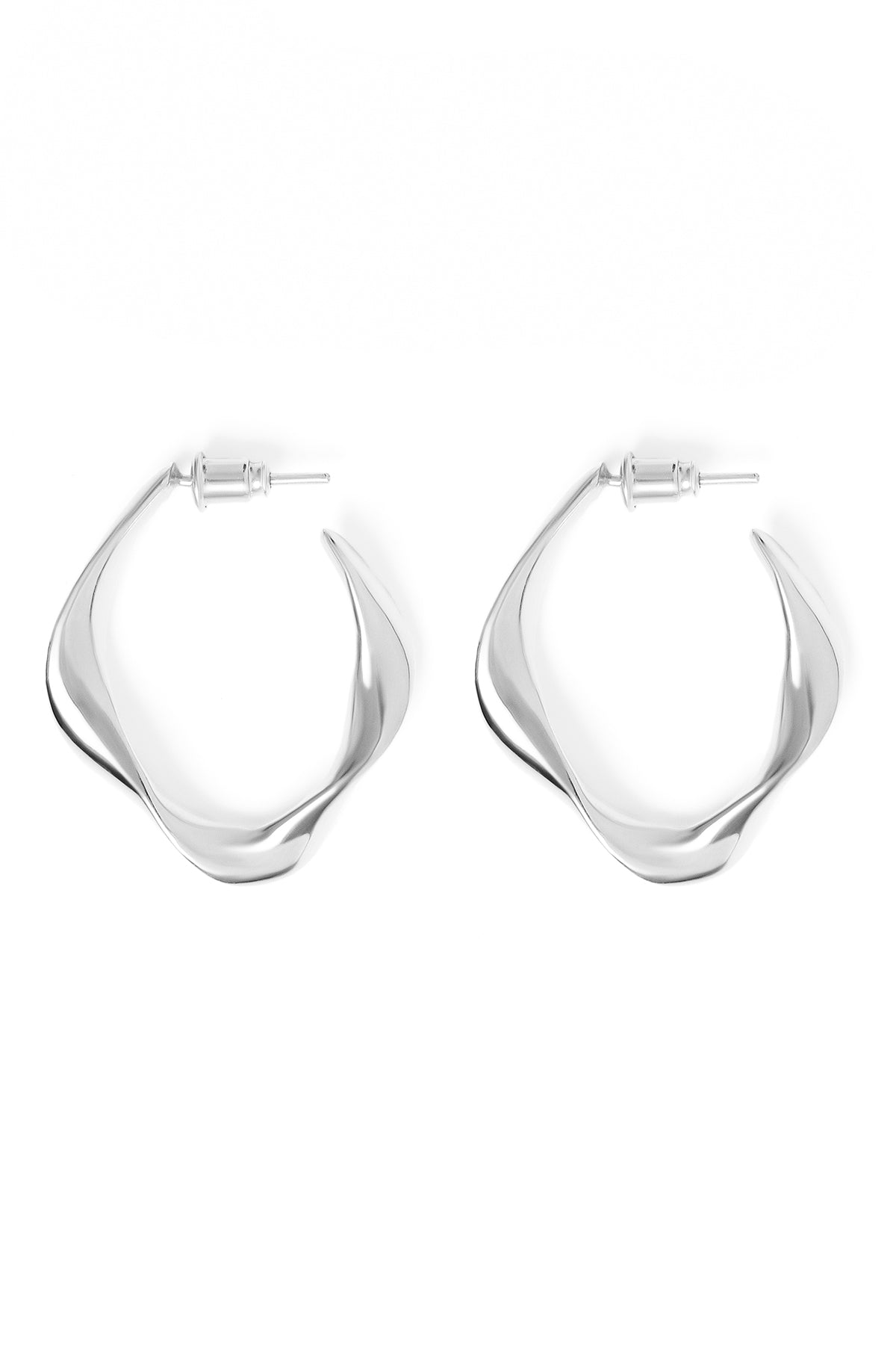 Silver Twisted Hoops