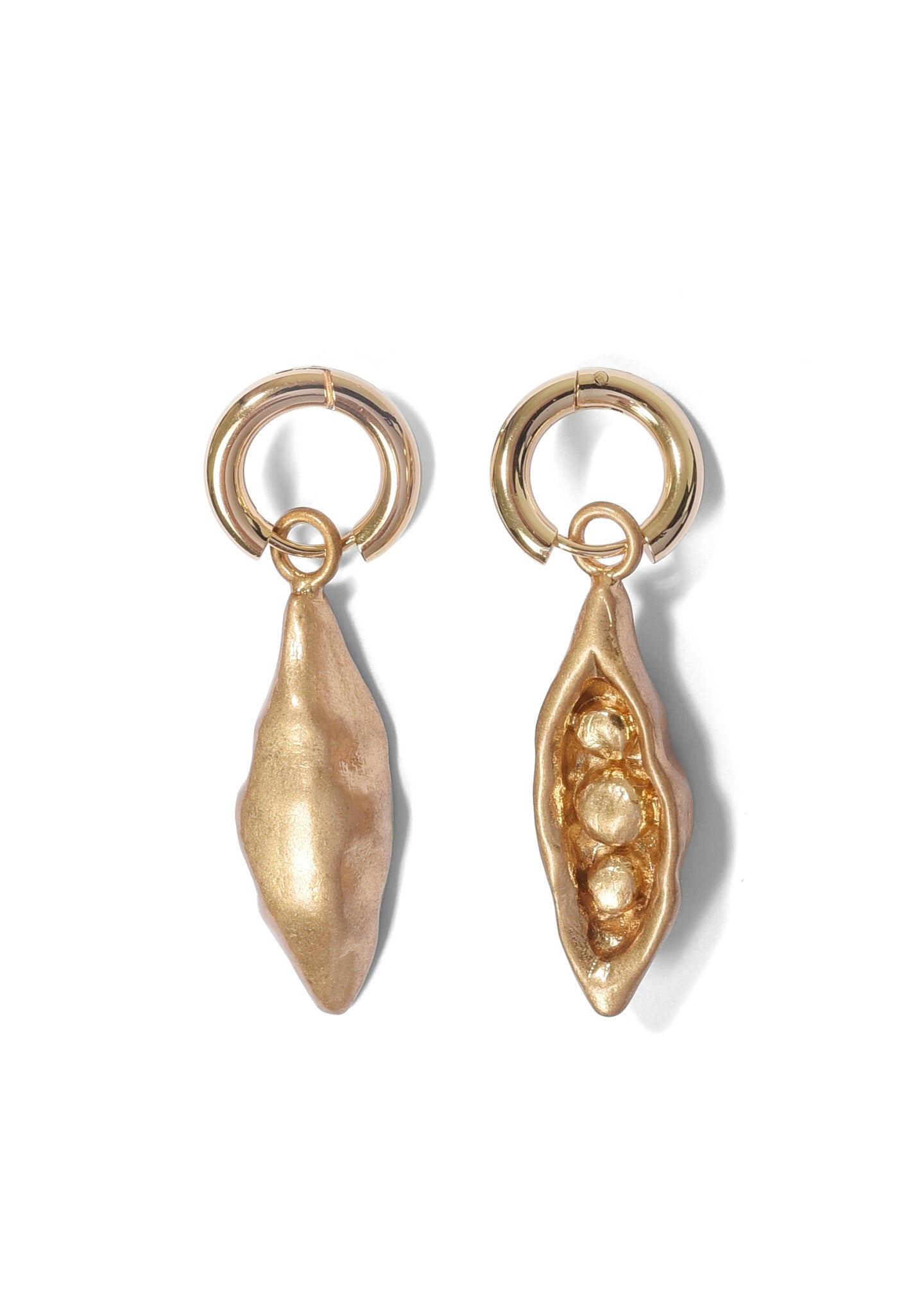 Gold Pea Earrings