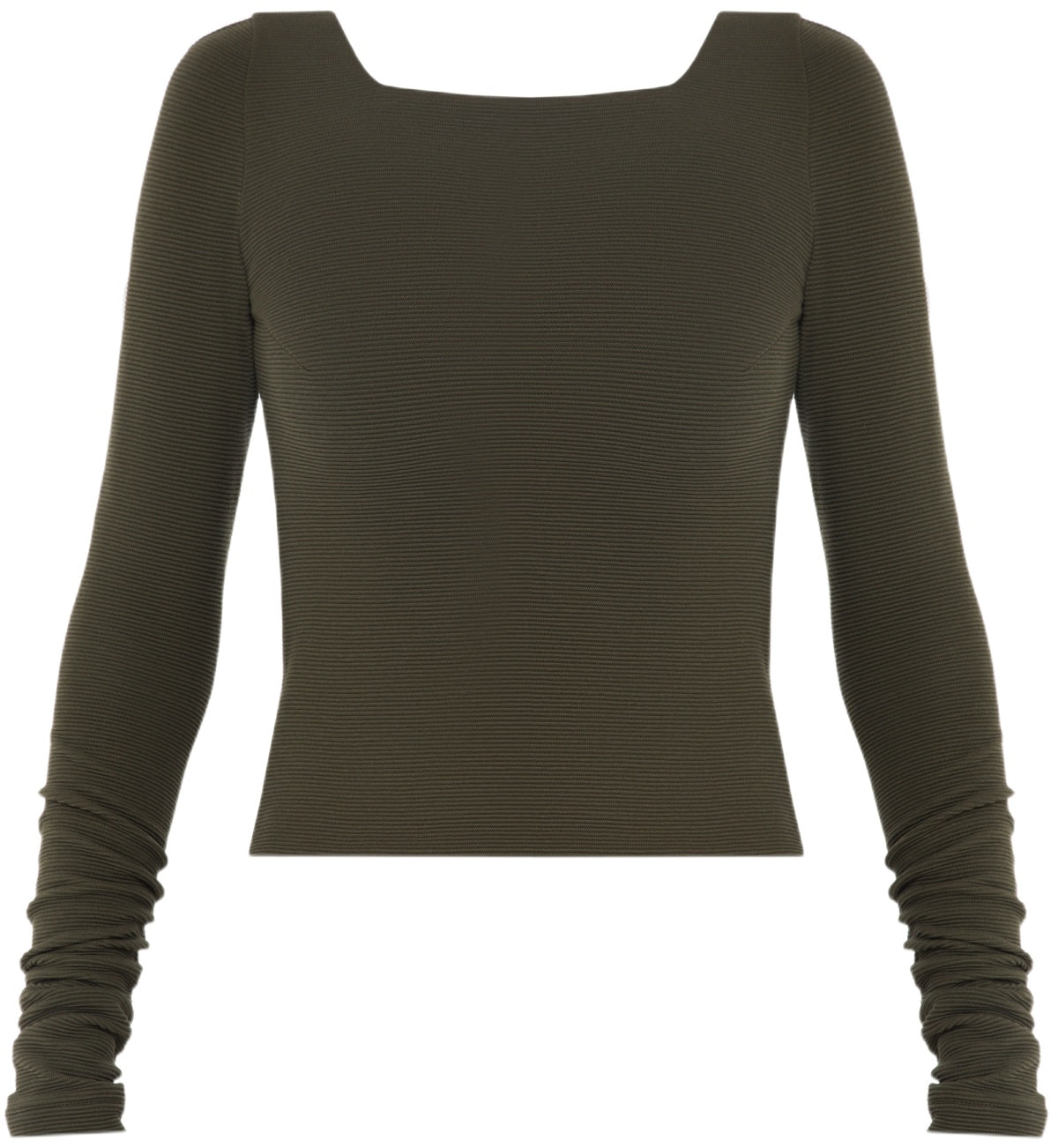 Khaki Square Neck Top