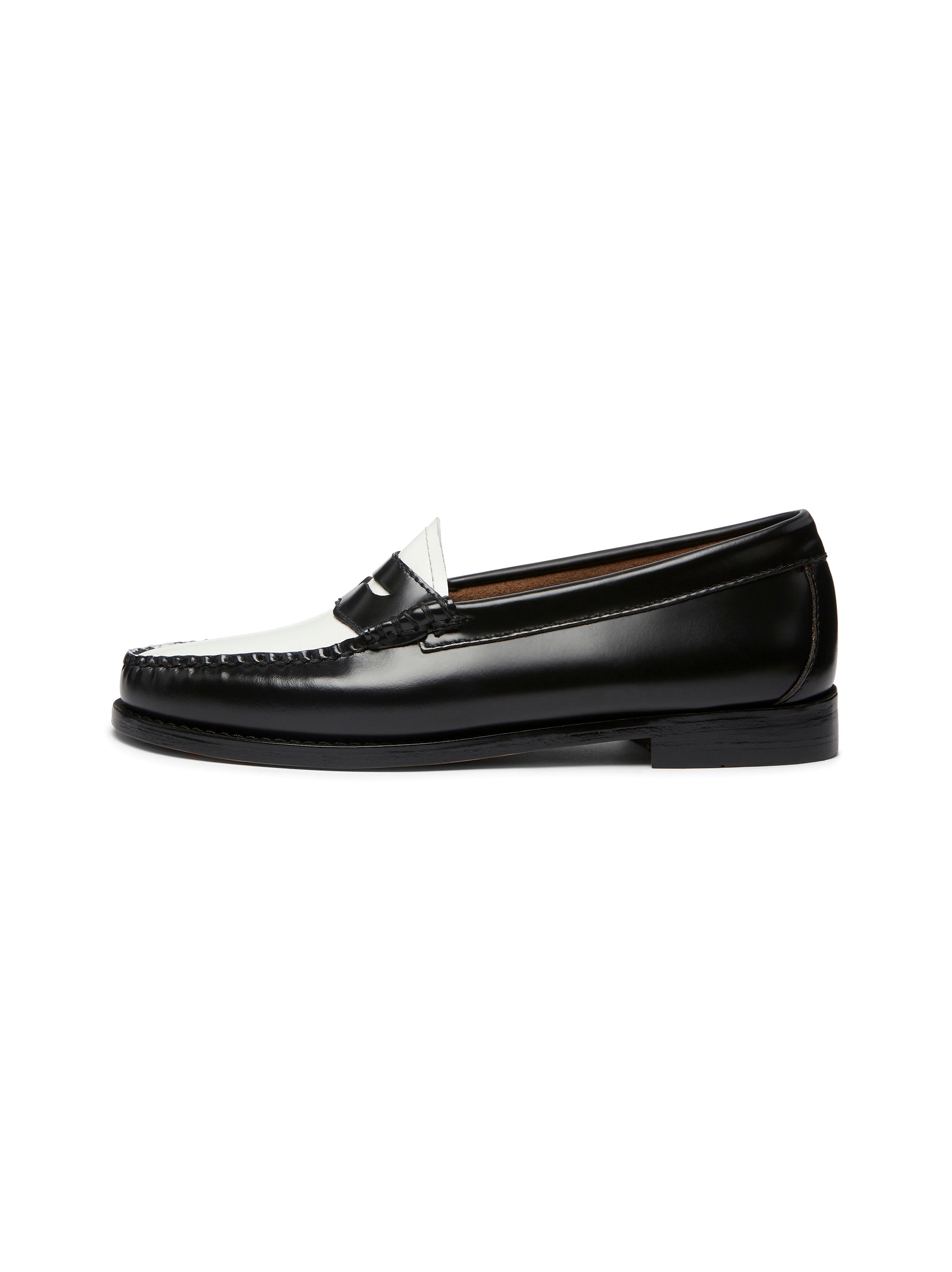 G.H.Bass Weejuns Black/White Penny Loafers - Handcrafted Leather