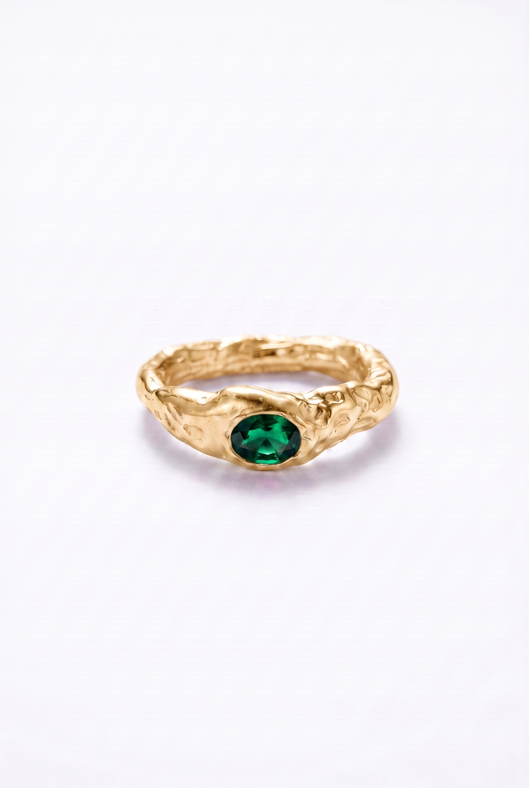 Lola Ring with Emerald Green Gem