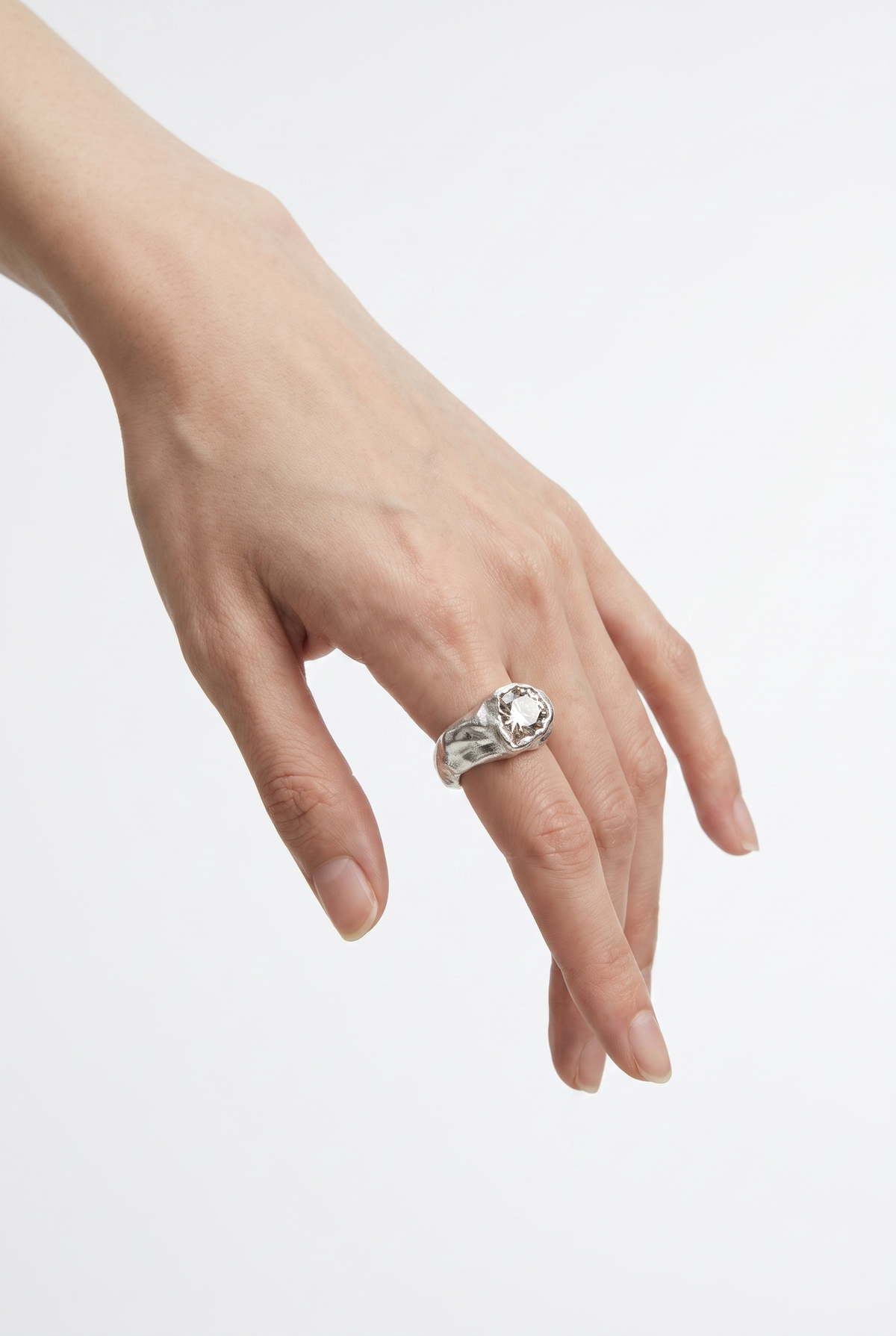 Joan ring with white zircon