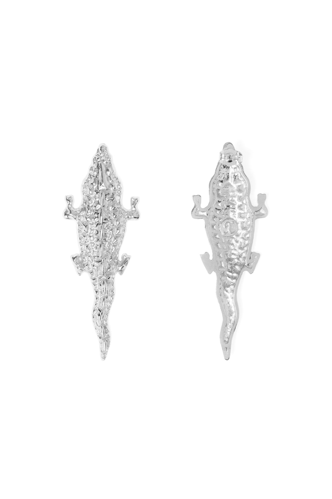 Silver Crocodile Earrings