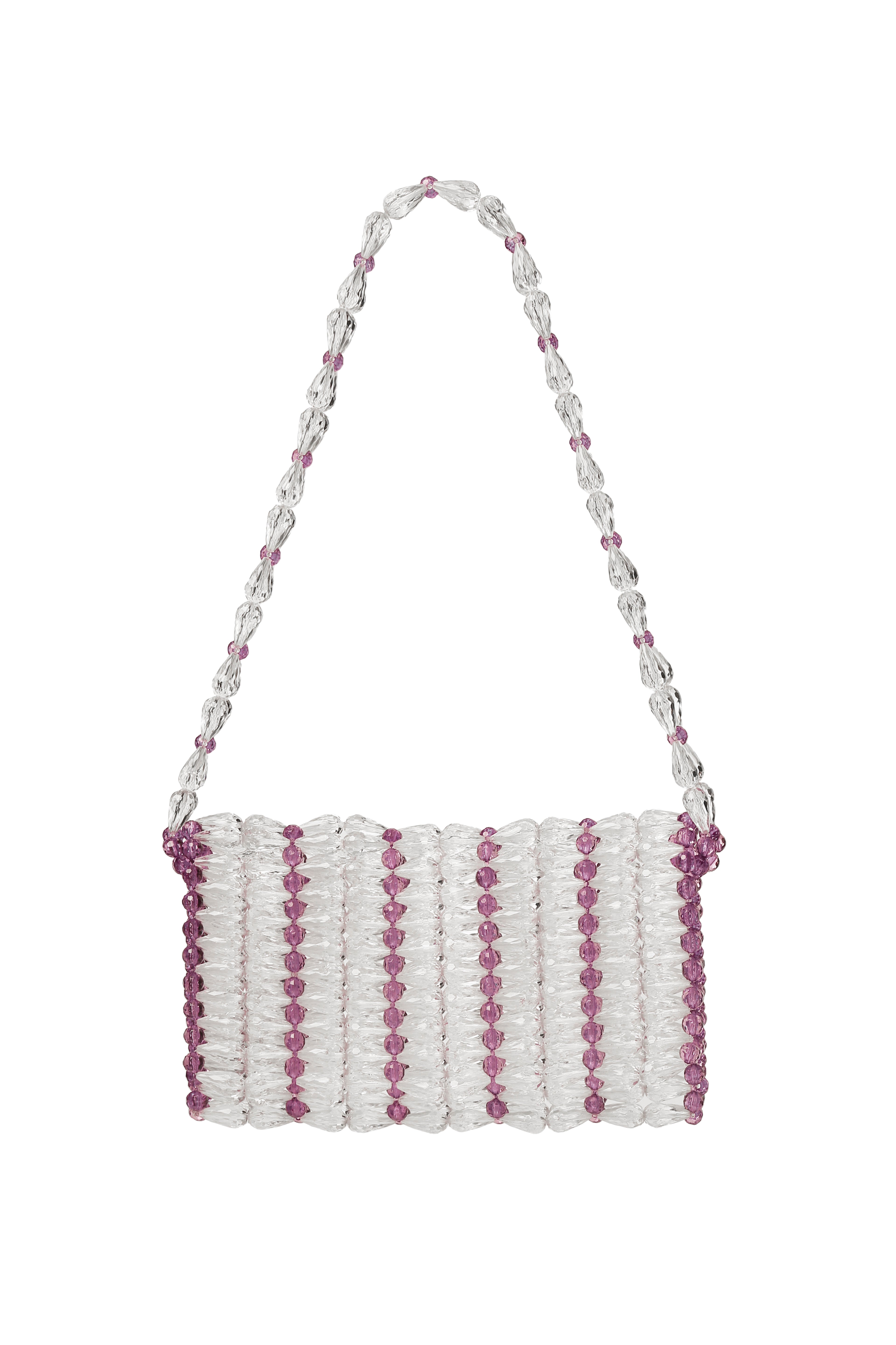Transparent & Purple Small Evy Bag