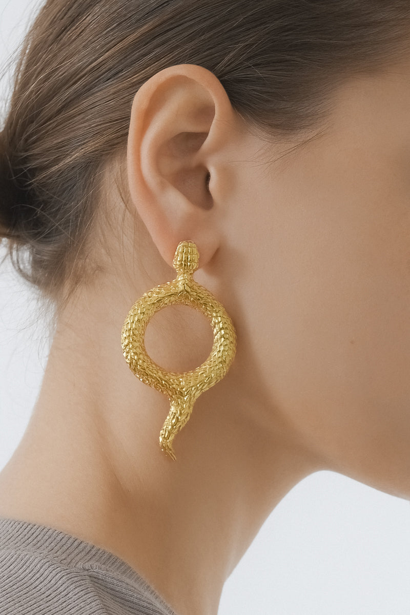 Round Snake Earrings