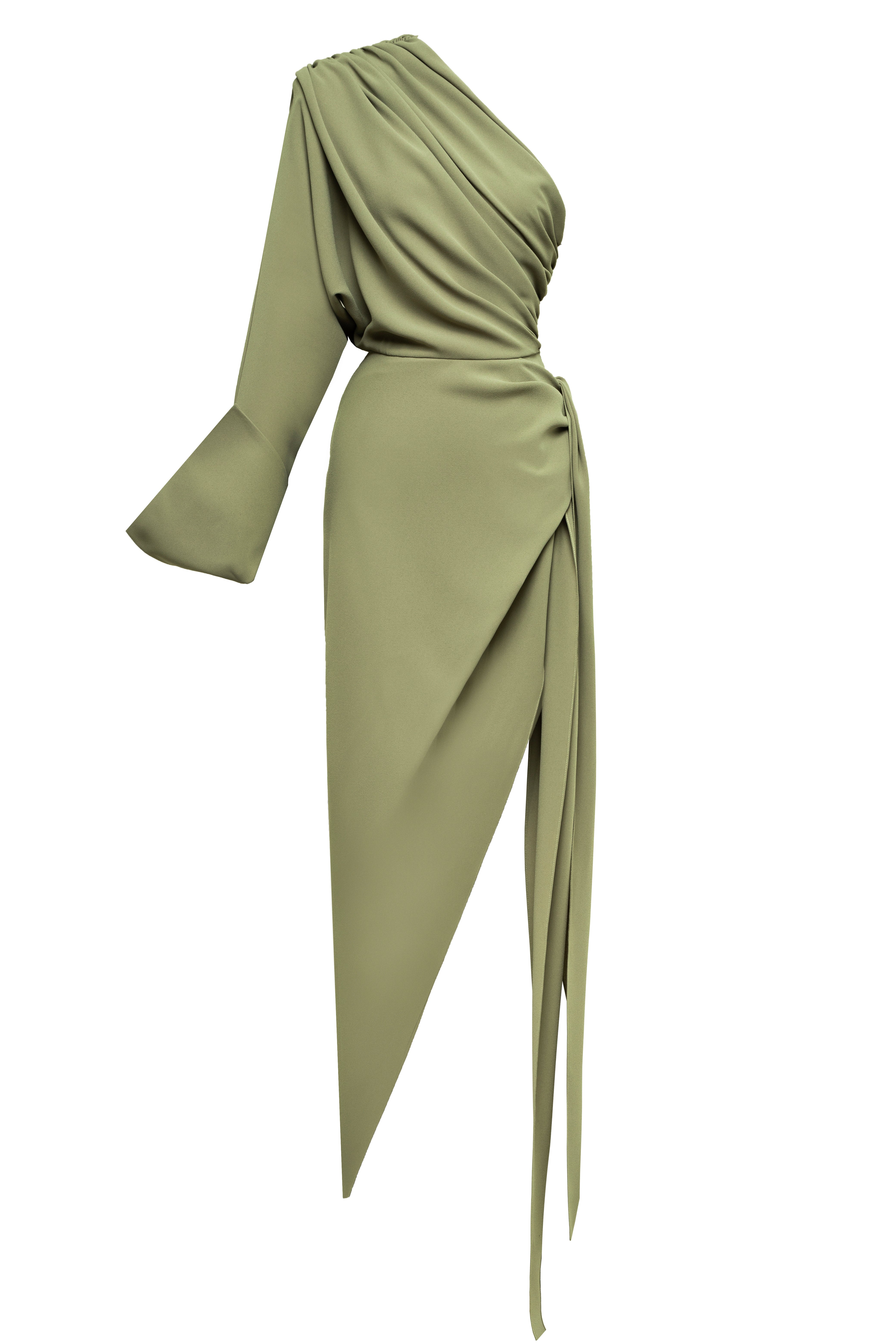 Khaki Asymmetric Dress