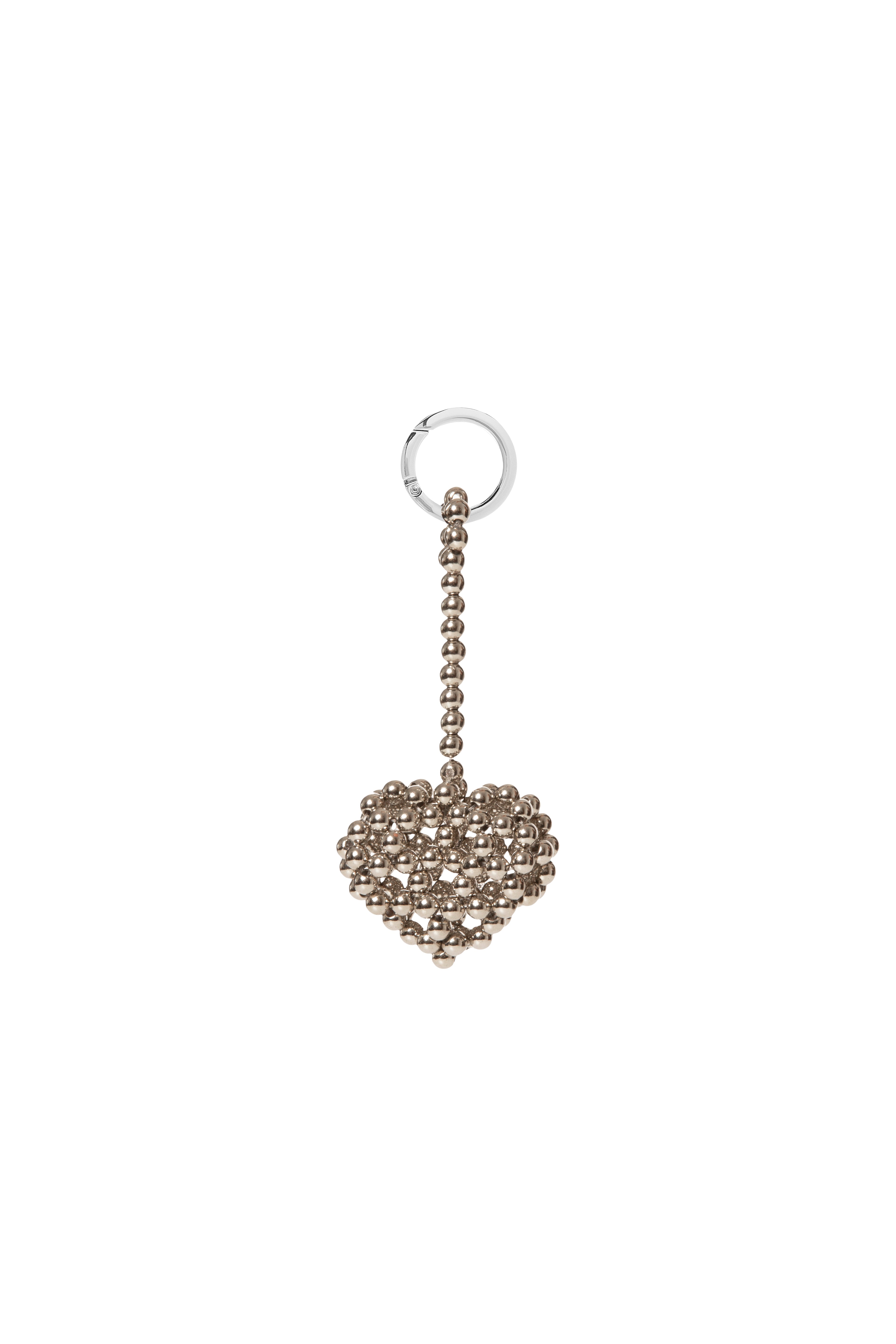Large Silver Heart-Shaped Keychain