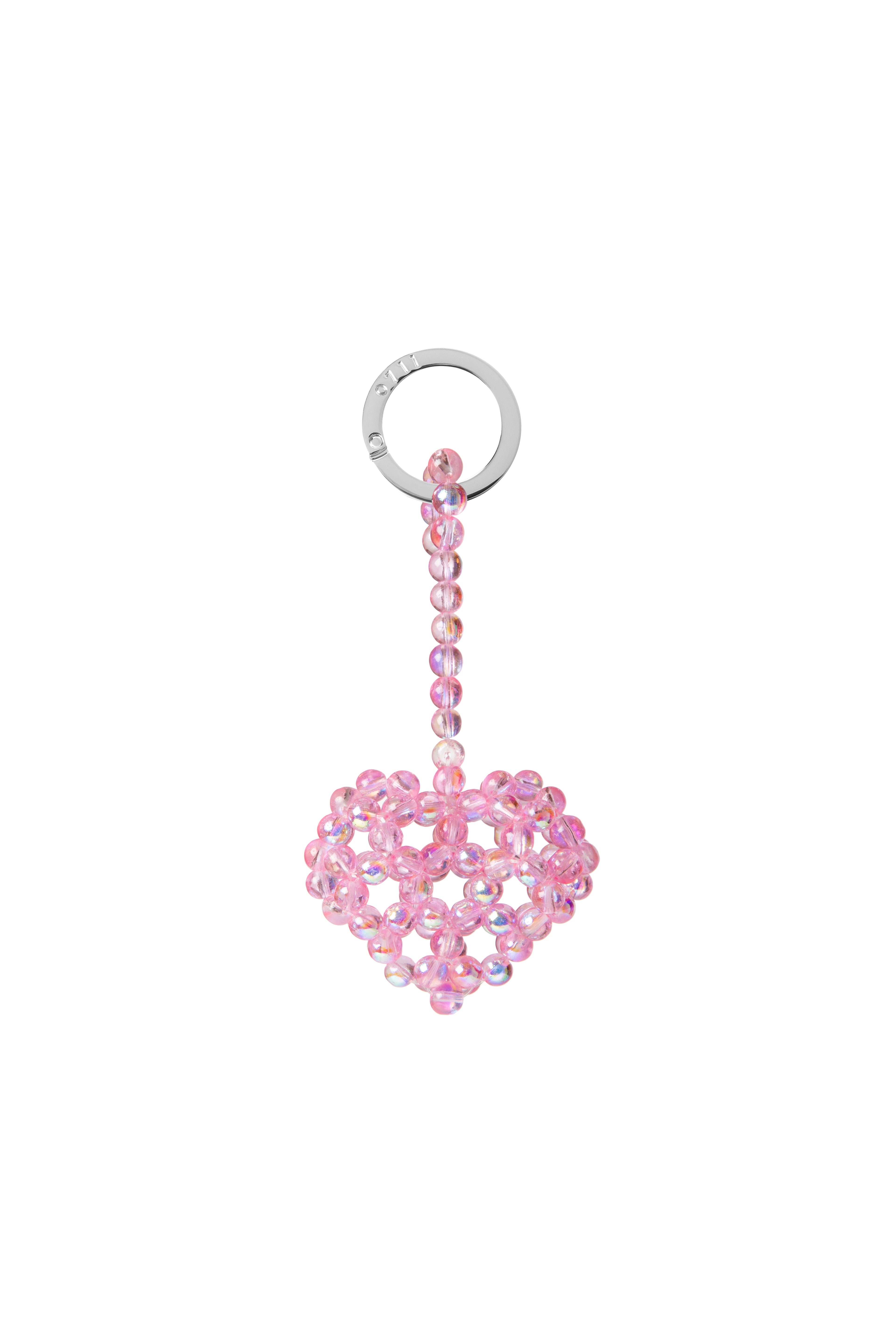 Tiny Pink Heart-Shaped Keychain