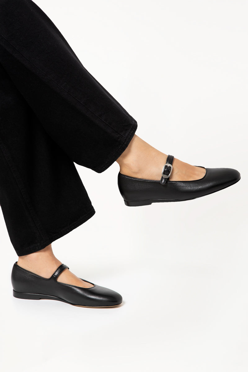 Black Mary Jane Flats