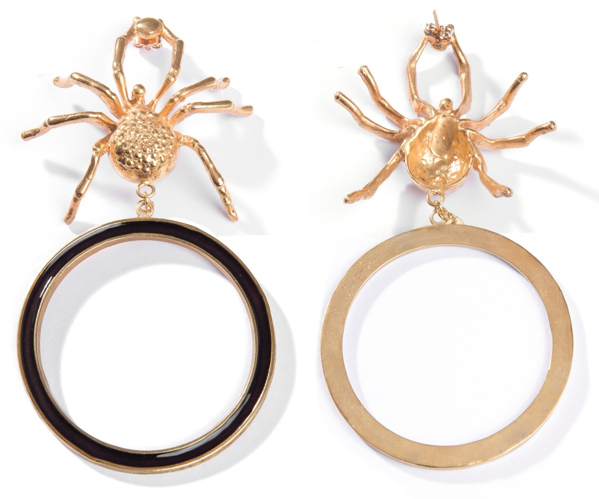 Gold Spider Earrings