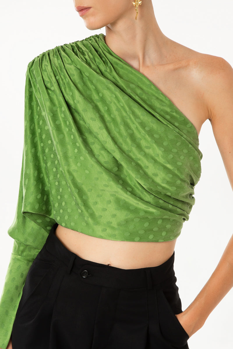 Green Cropped Blouse