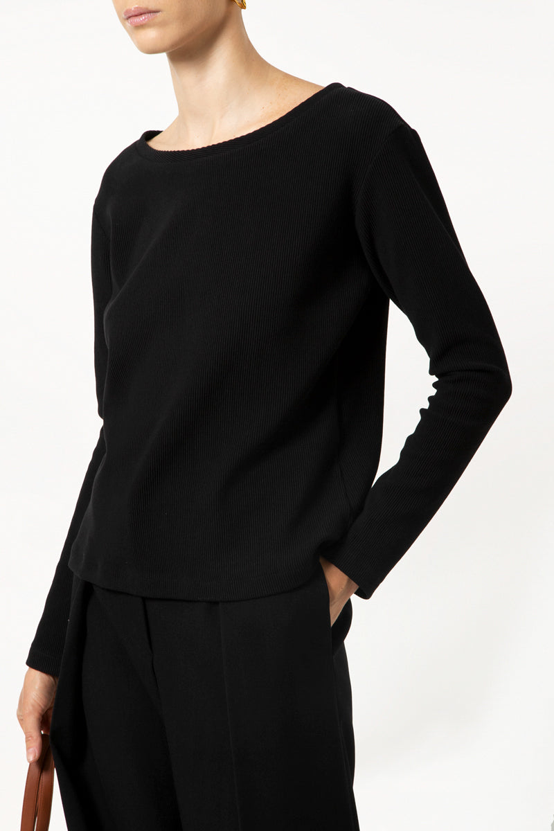 Black Ribbed Shirt