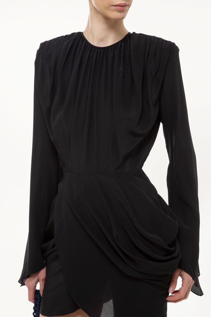 Black Draped Dress