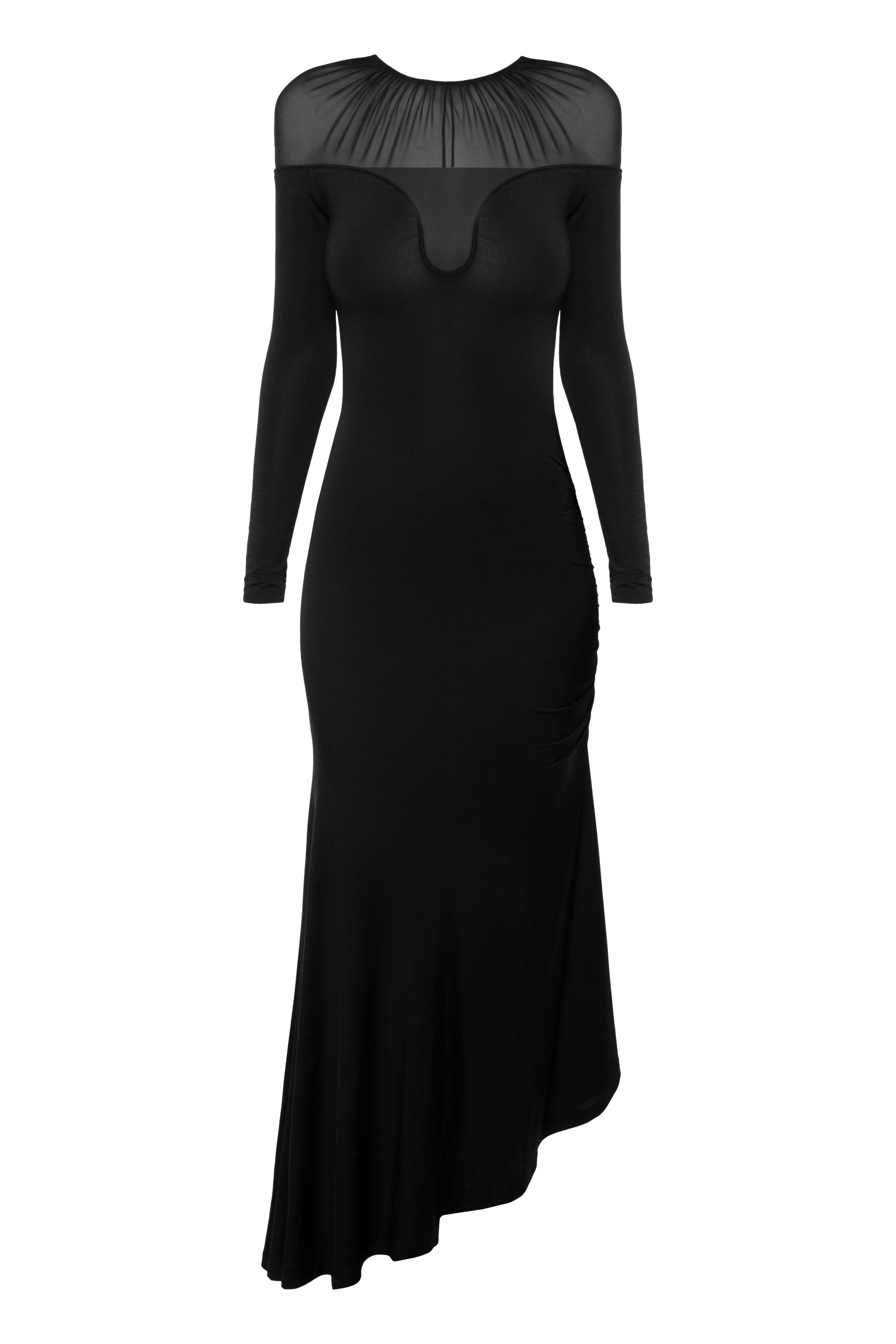 Sheer Top Asymmetrical Dress