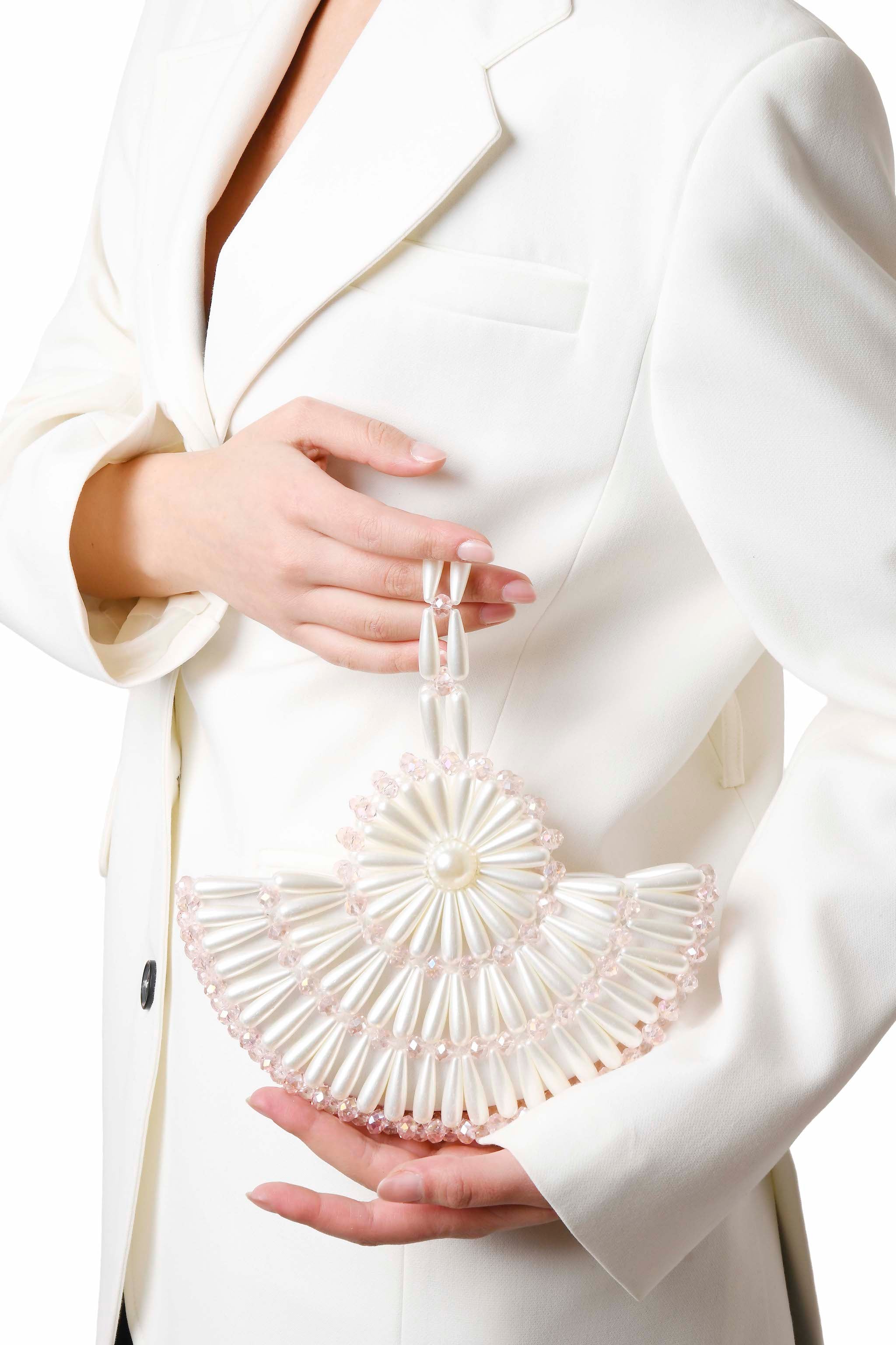 Ivory & Blush Small Selene Clutch