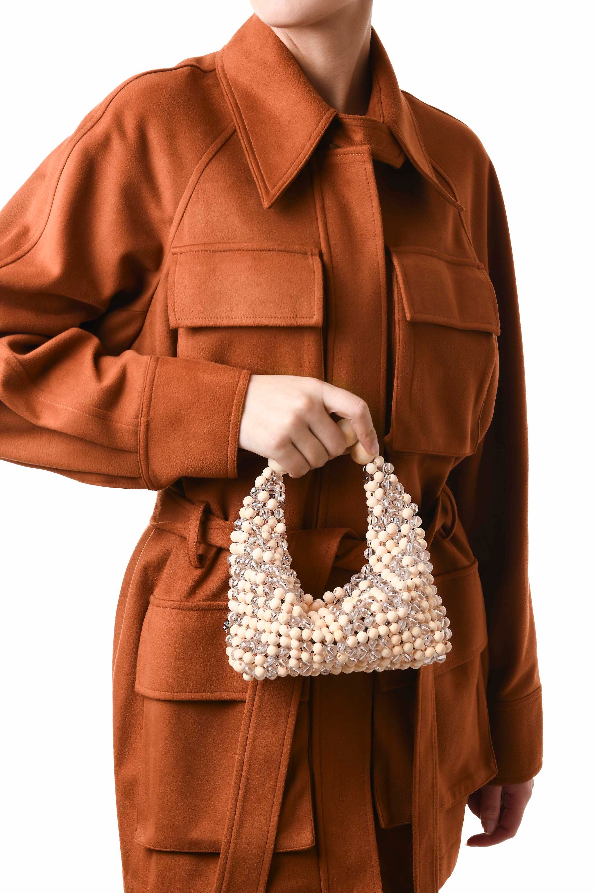 Transparent & Beige Medium Jodie Bag