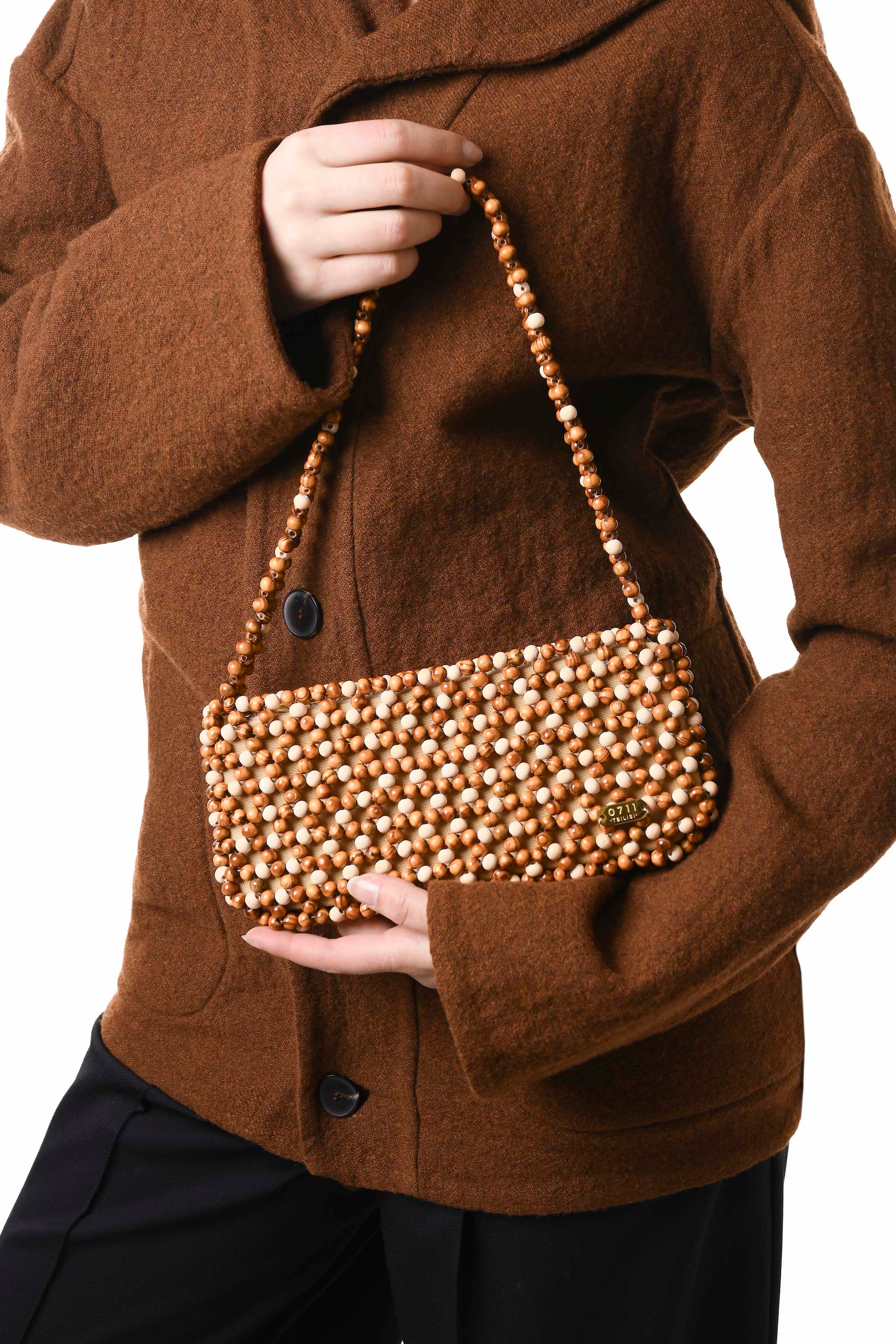 Beige & Brown May Shoulder Bag