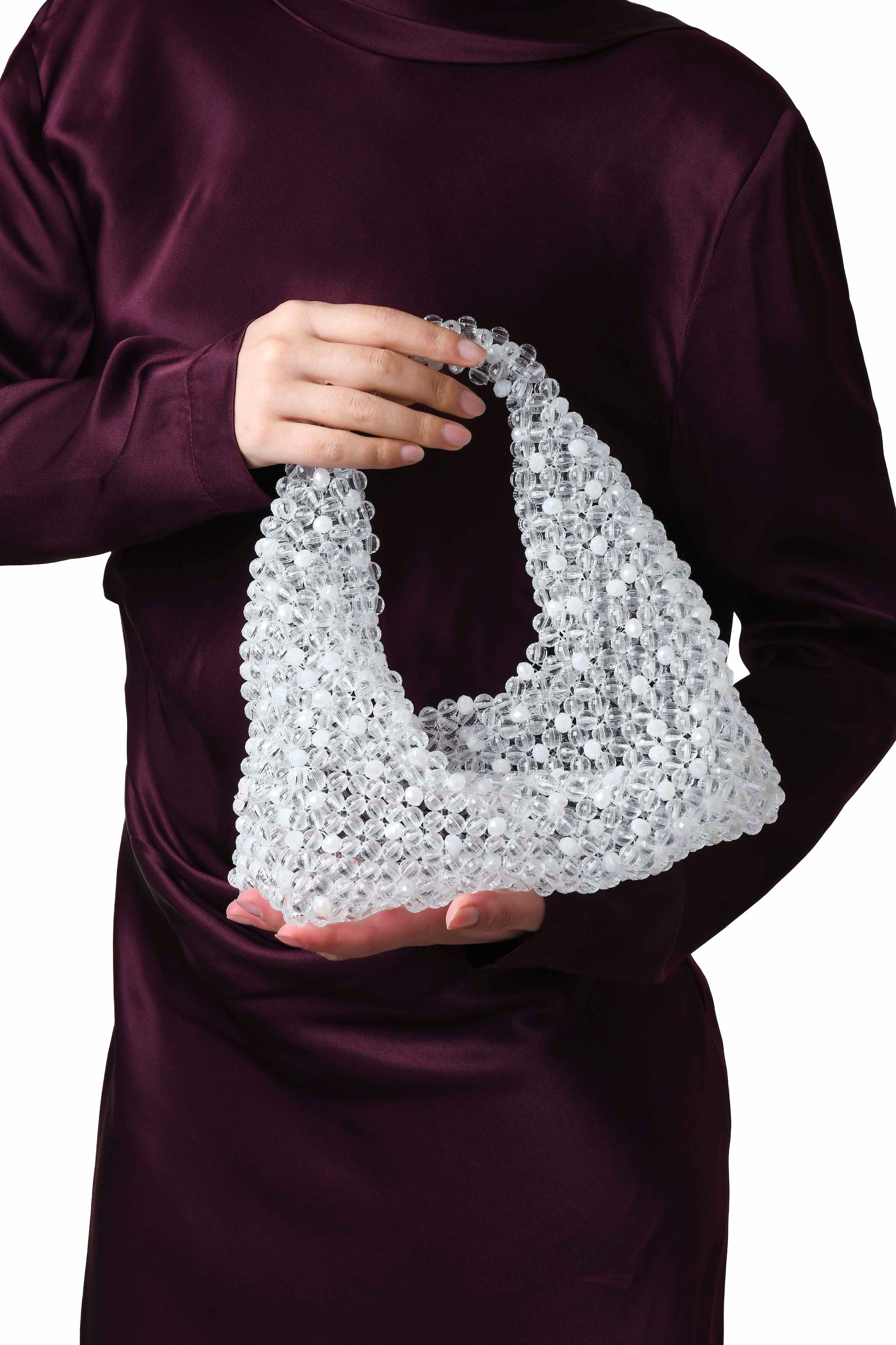 Transparent & White Large Jodie Bag