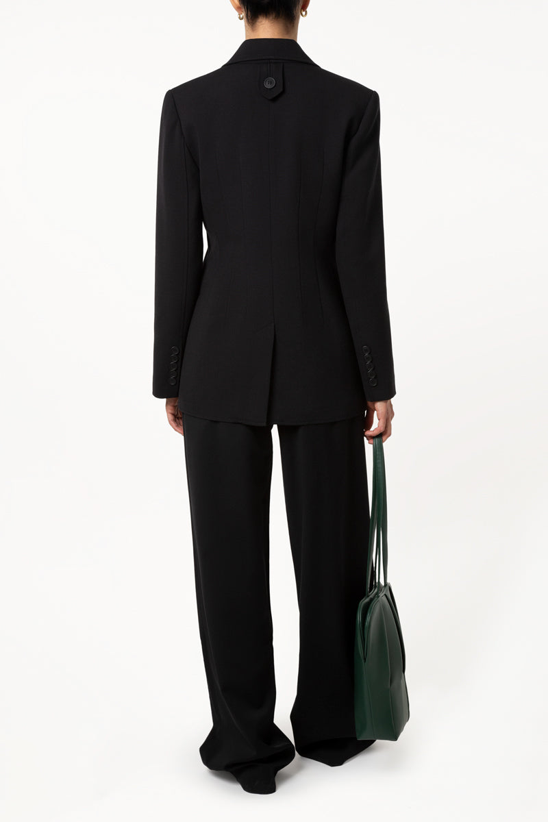 Black Corset Stitch Blazer