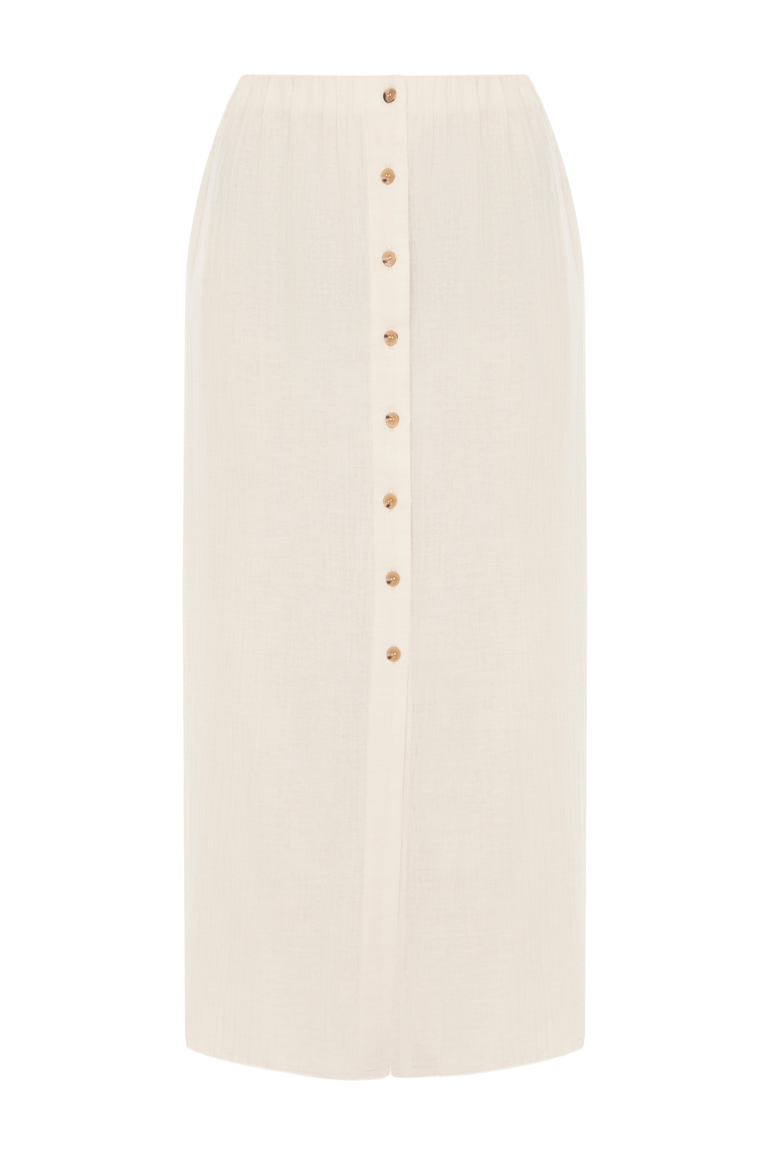 Beige Button Down Skirt