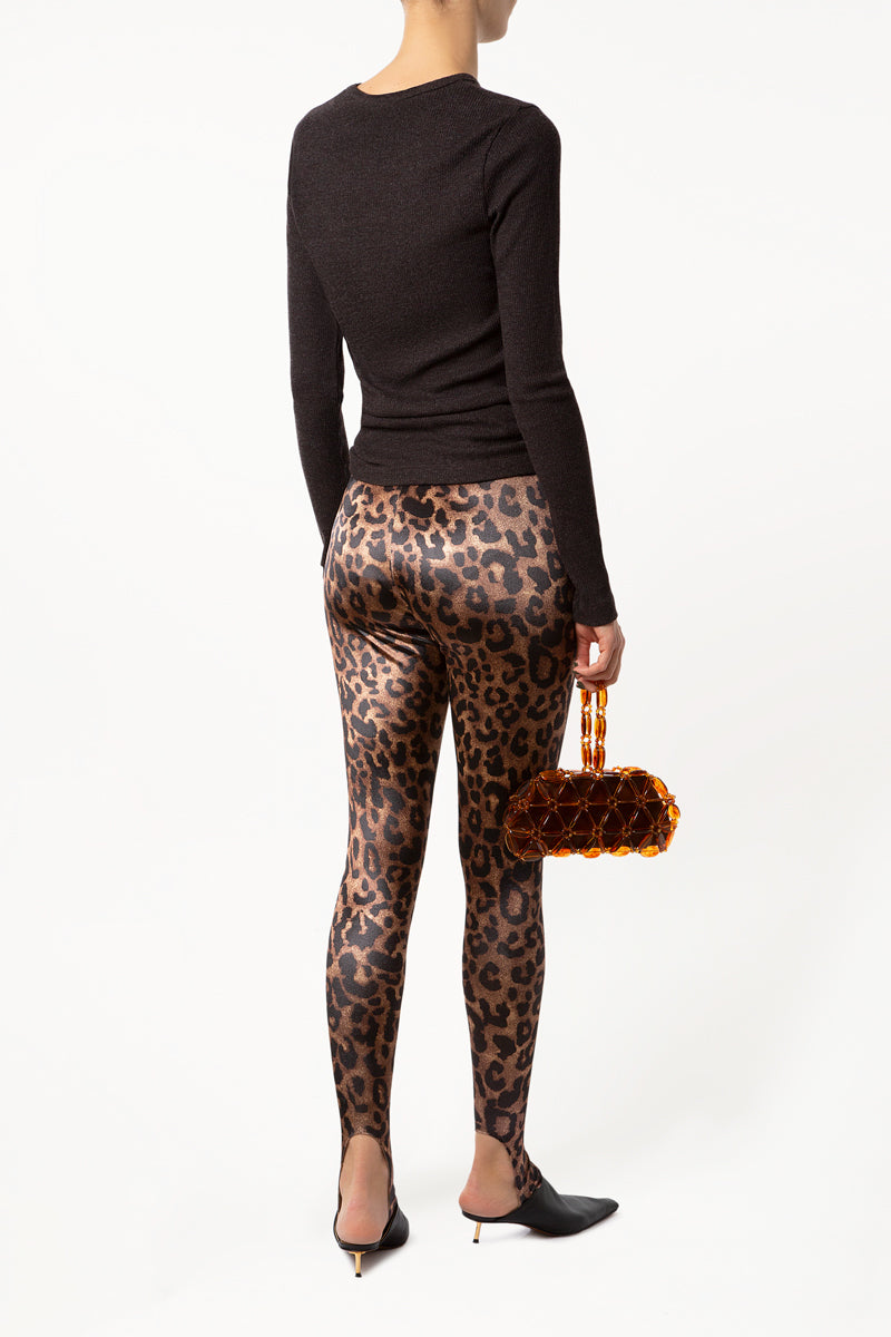 Leopard-Print Stirrup Leggings