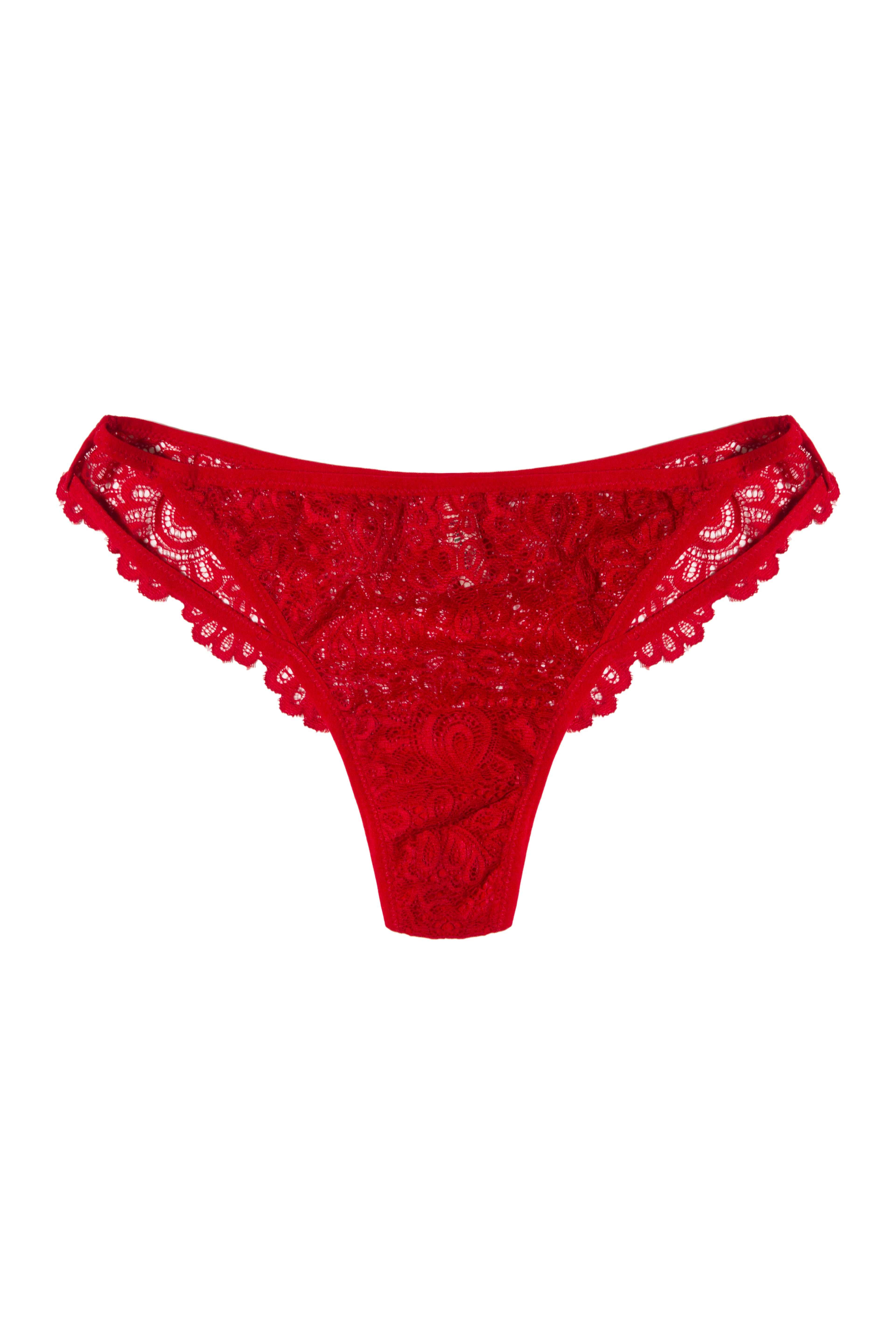 Red Lacey Thong