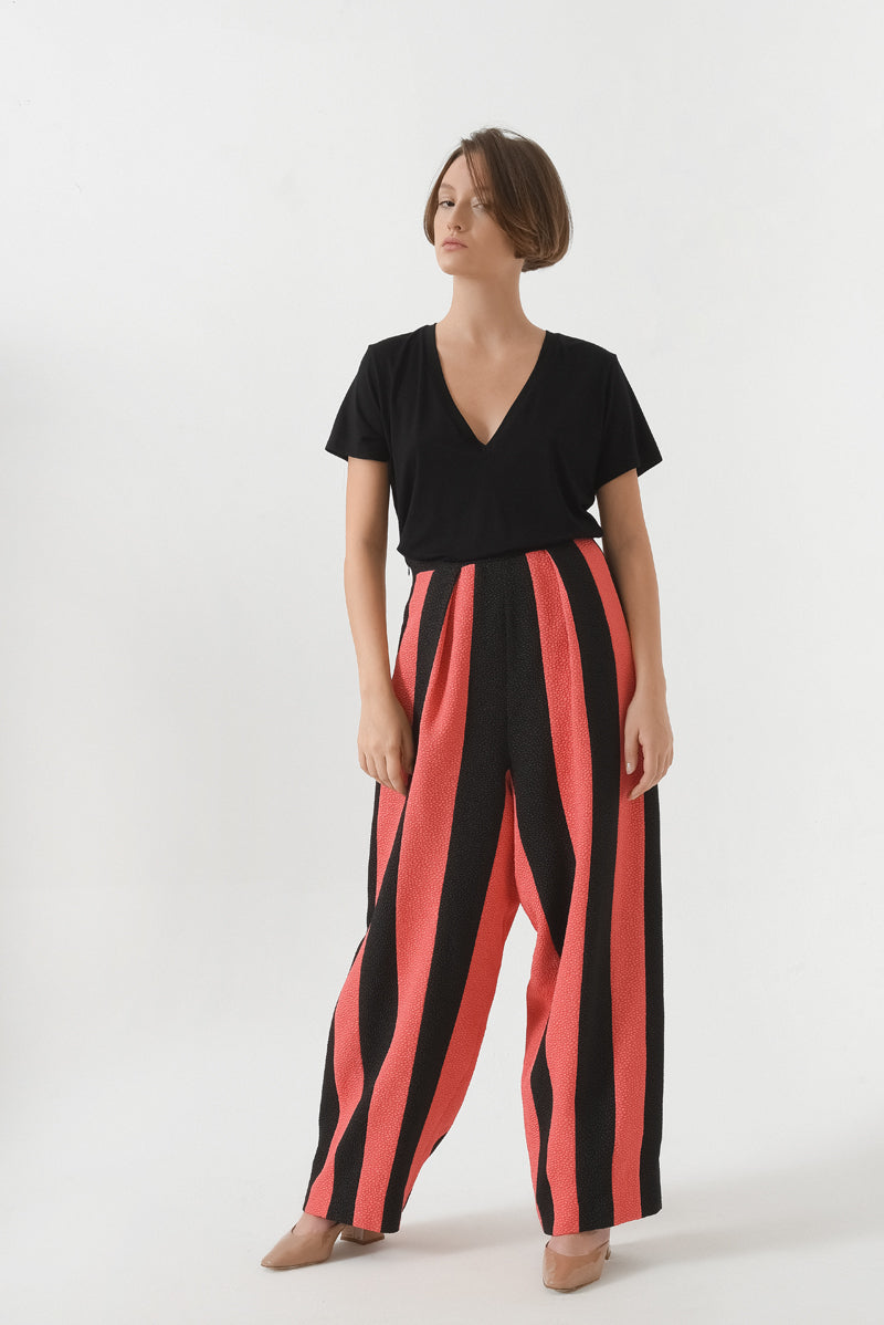 Red Striped Culottes