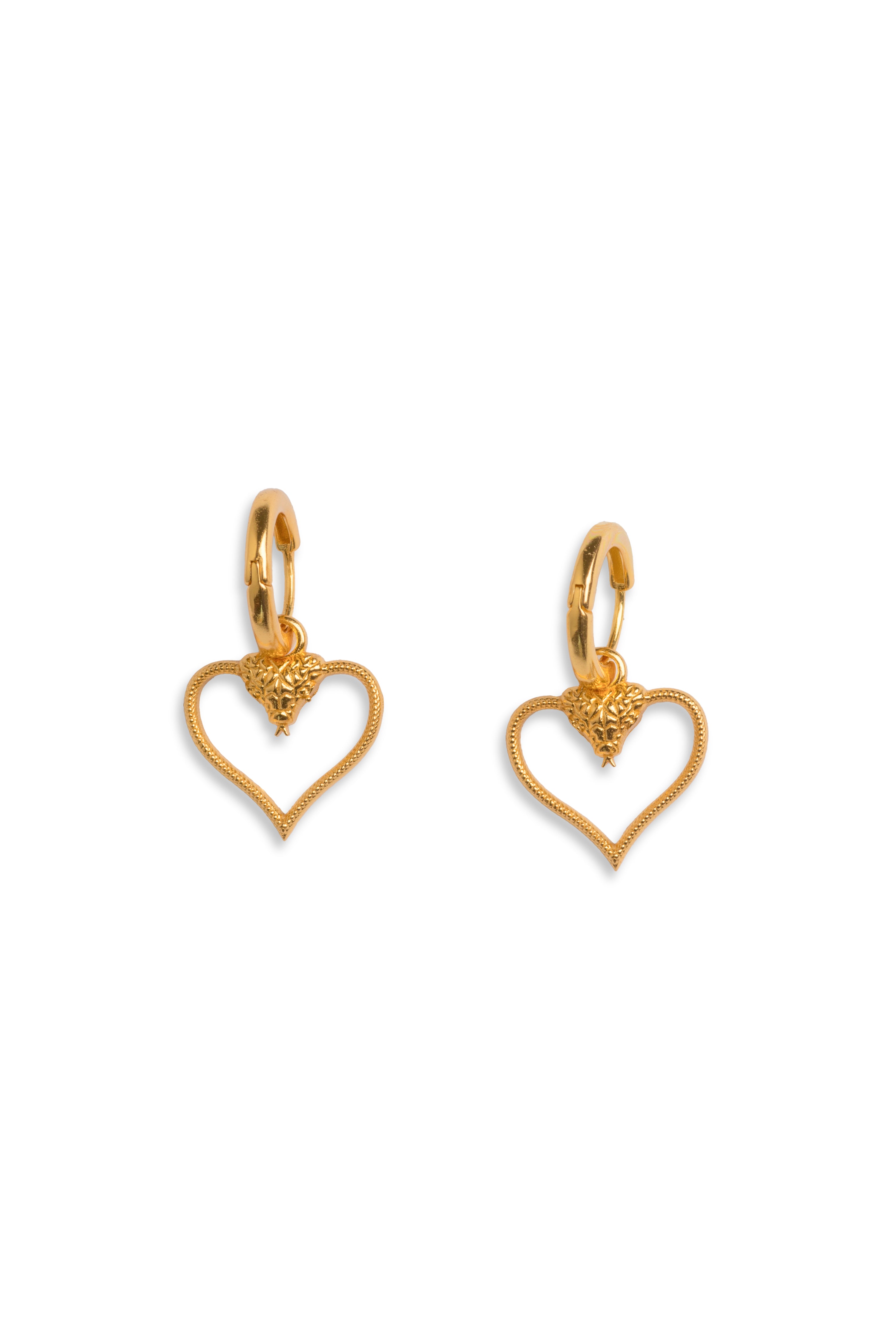 Gold Plated Cobra Hoops Earrings