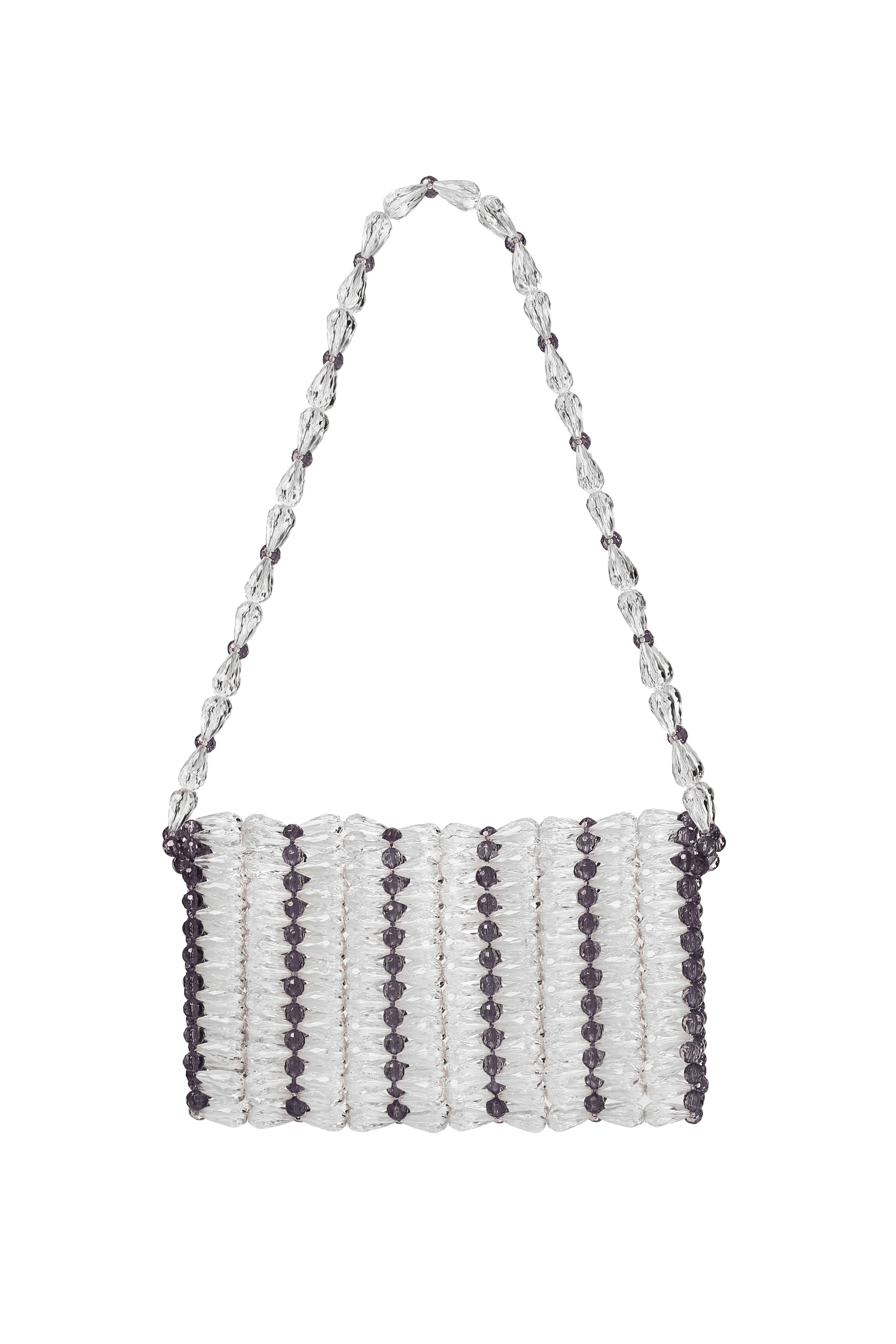 Transparent & Navy Blue Small Evy Bag