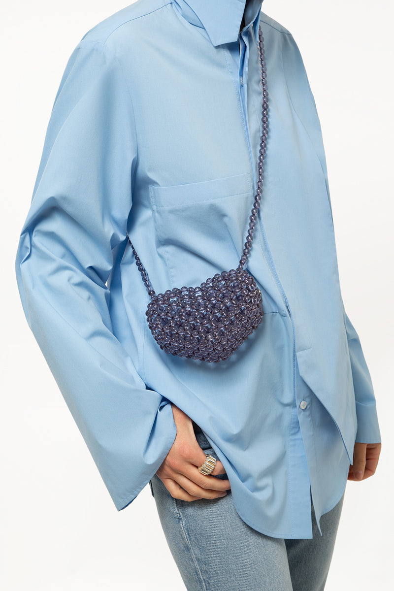 Navy Blue Heart-Shaped Bag