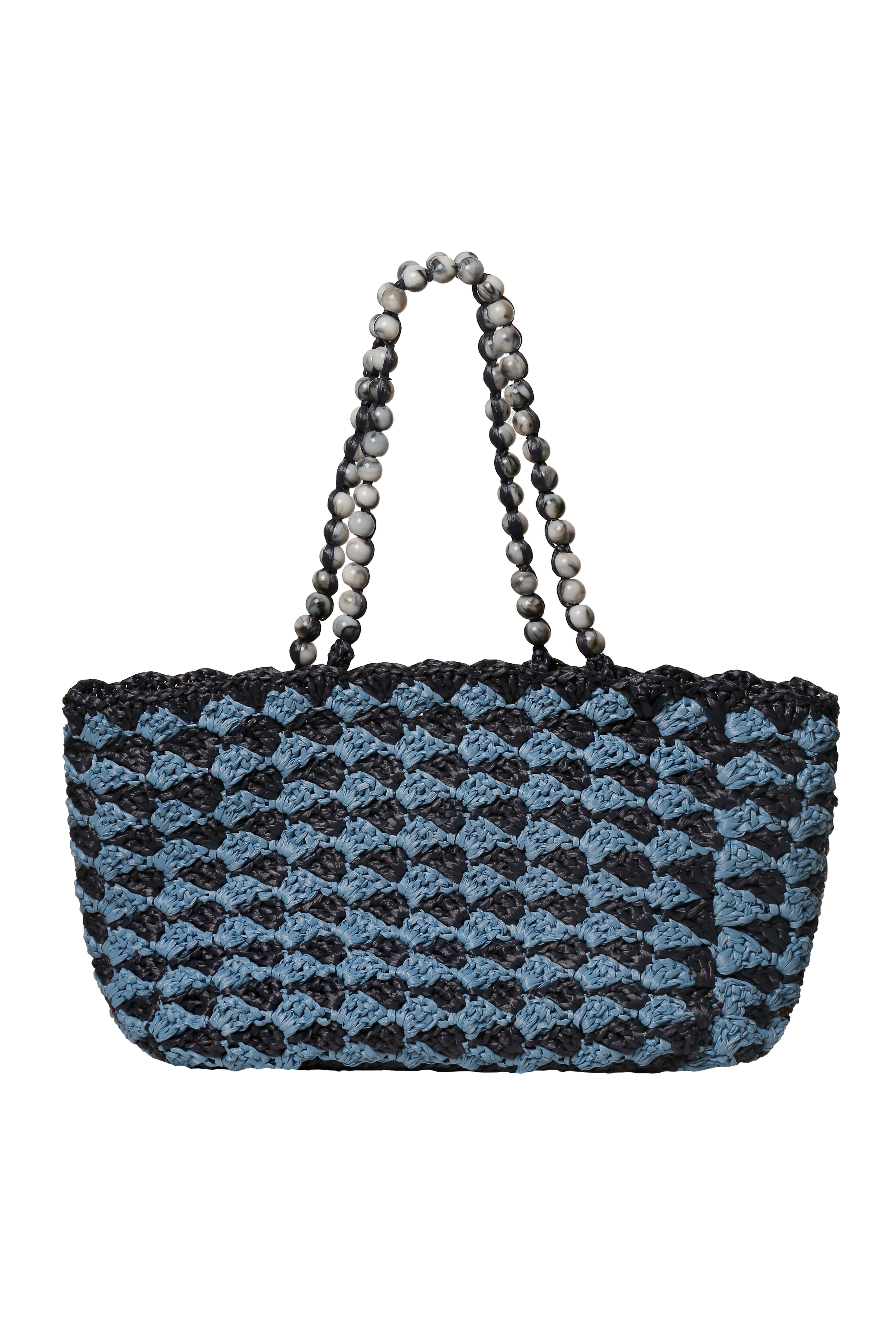 Navy Blue & Sky Blue Capri Beach Bag