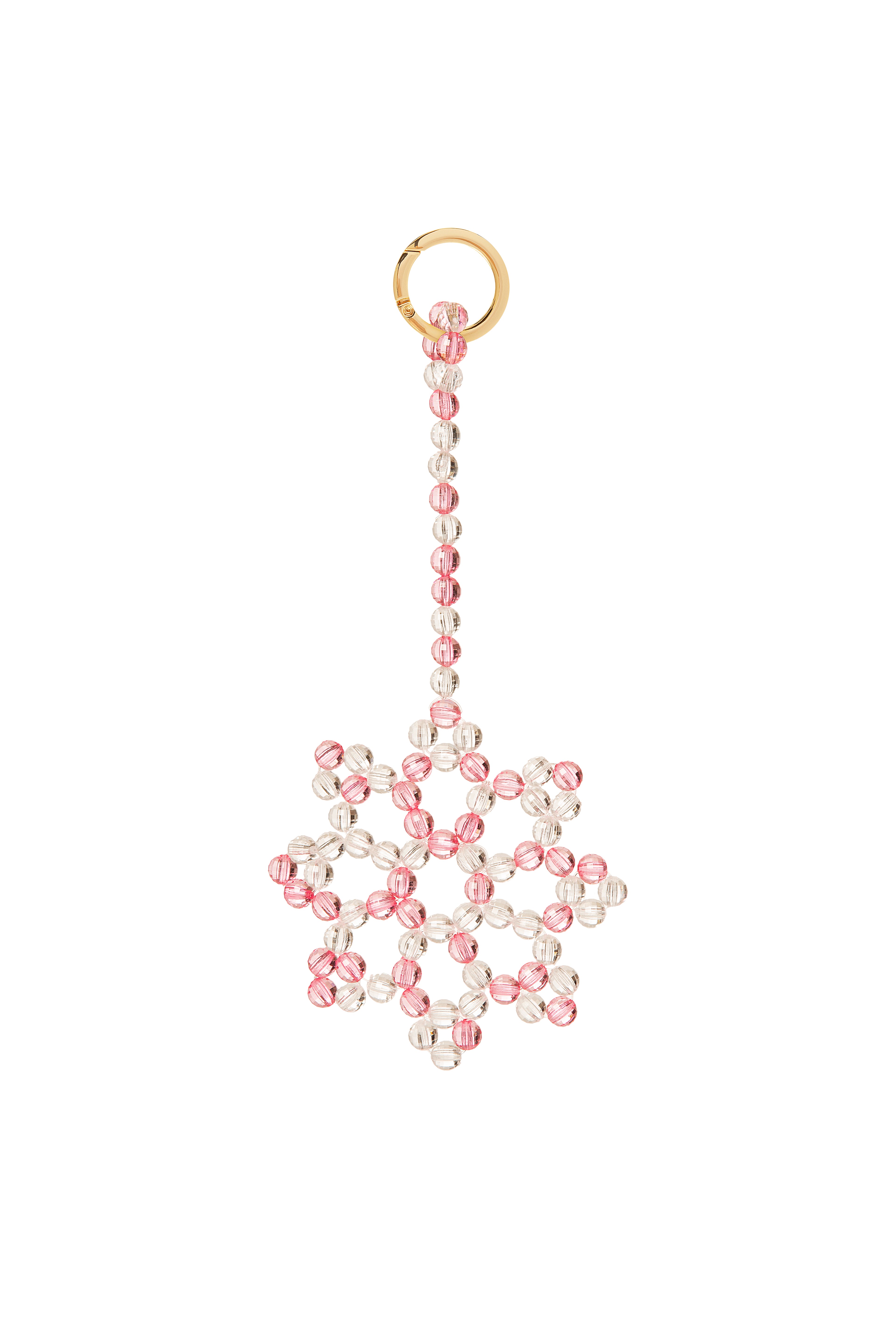 Transparent & Pink Snowflake Keychain