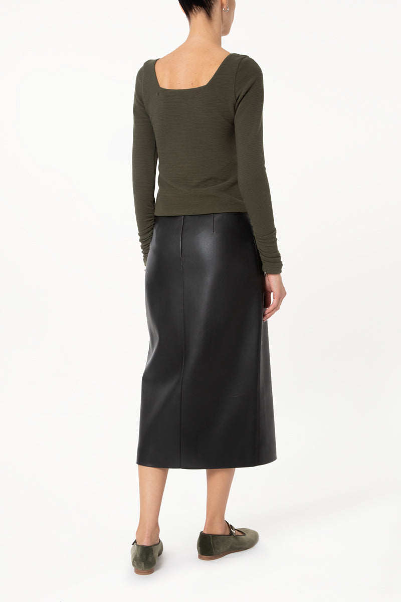 Khaki Square Neck Top