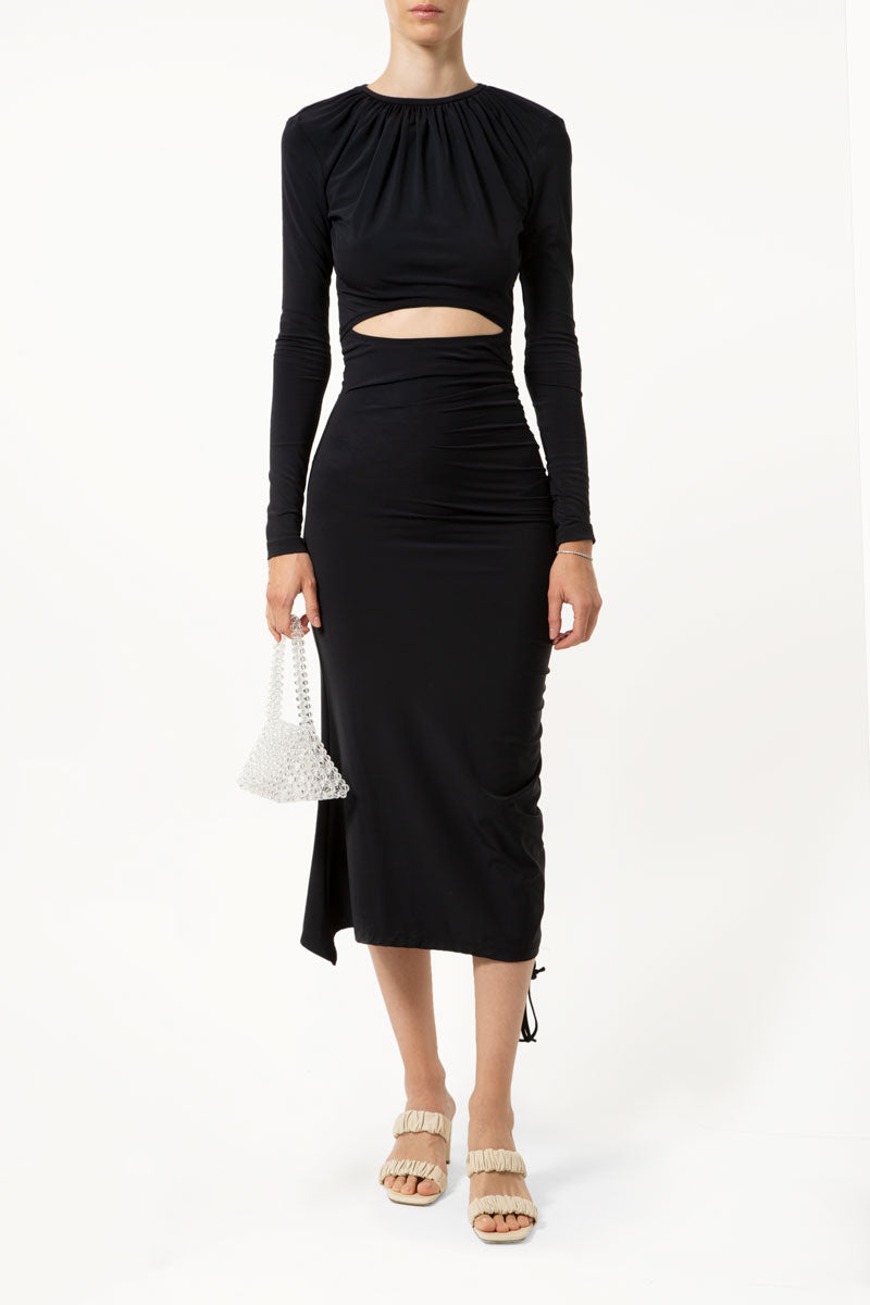 Black gathered Dress