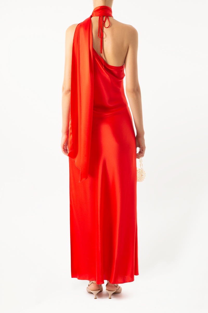 Shoulder Scarf Maxi Dress