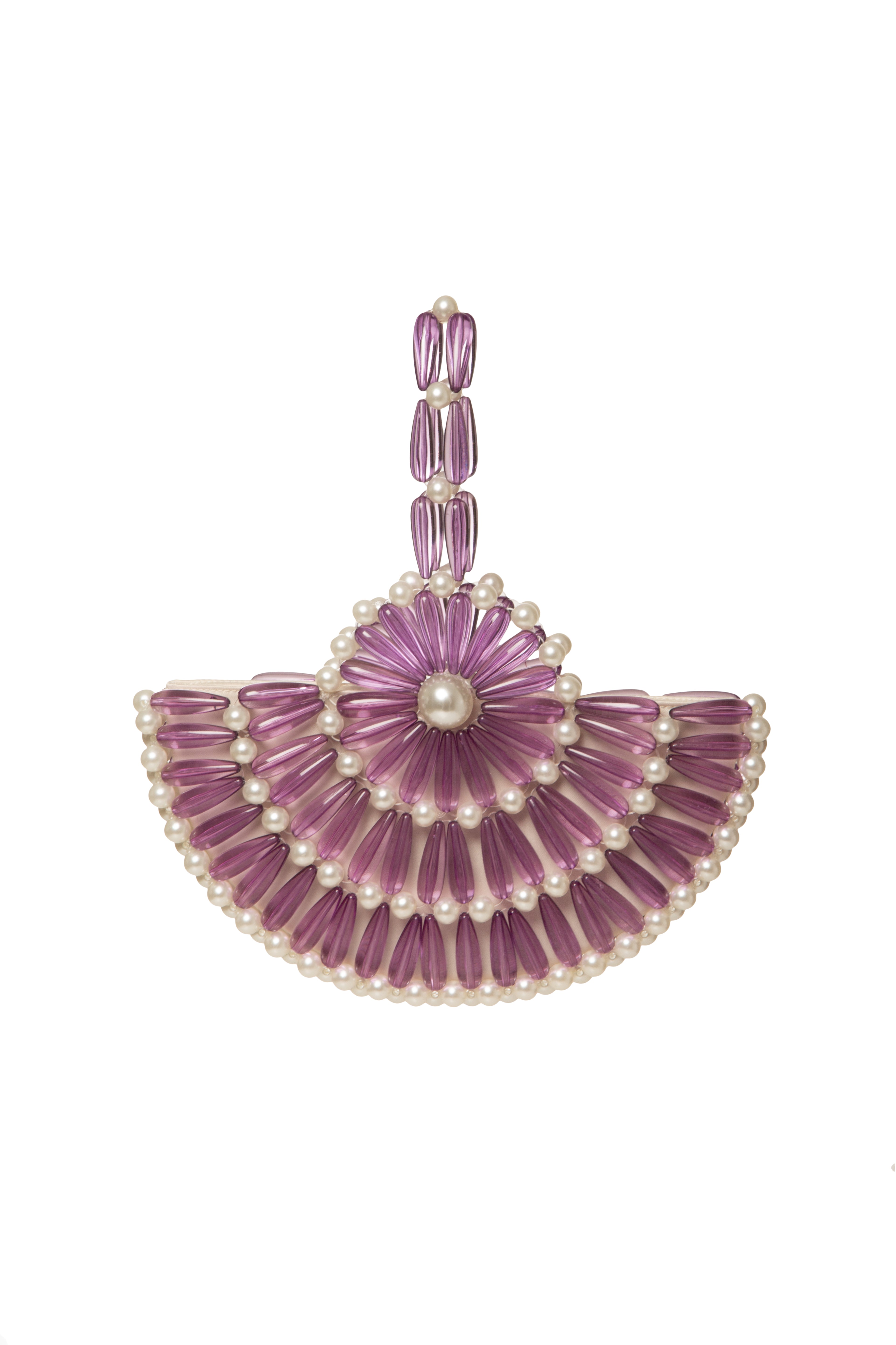 Purple & Cream Small Selene Clutch