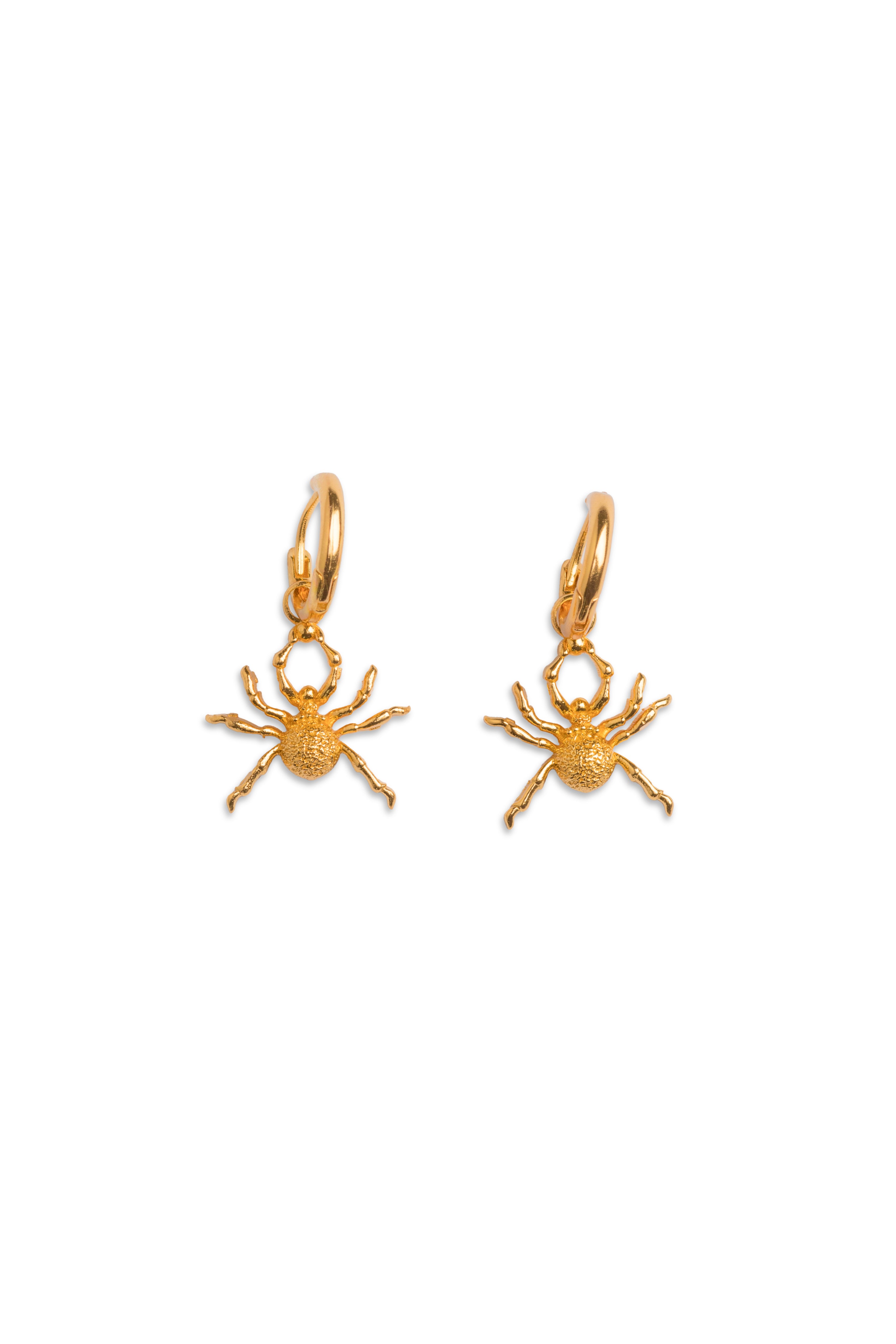 Gold Plated Spider Hoops Earrings