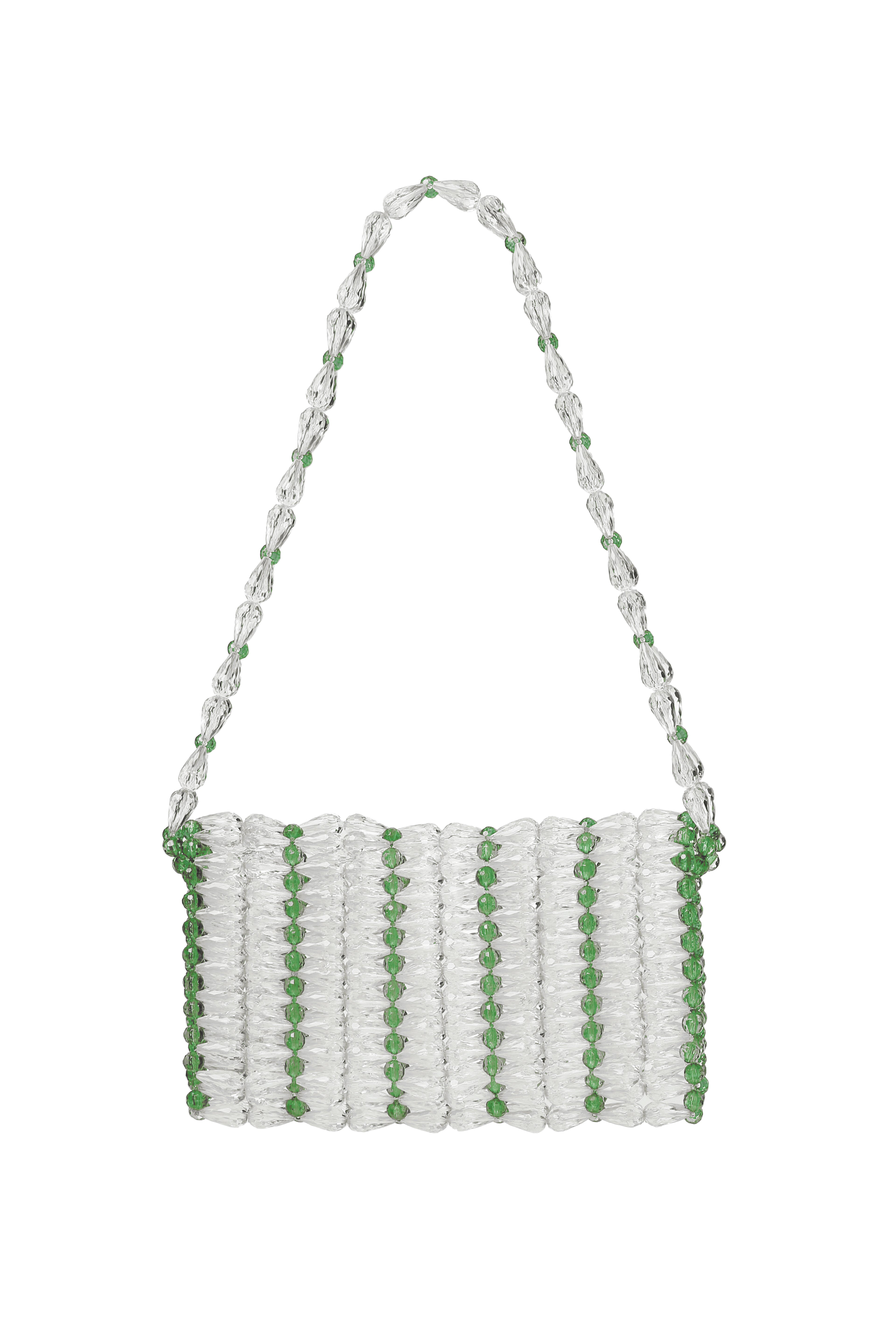Transparent & Green Small Evy Bag