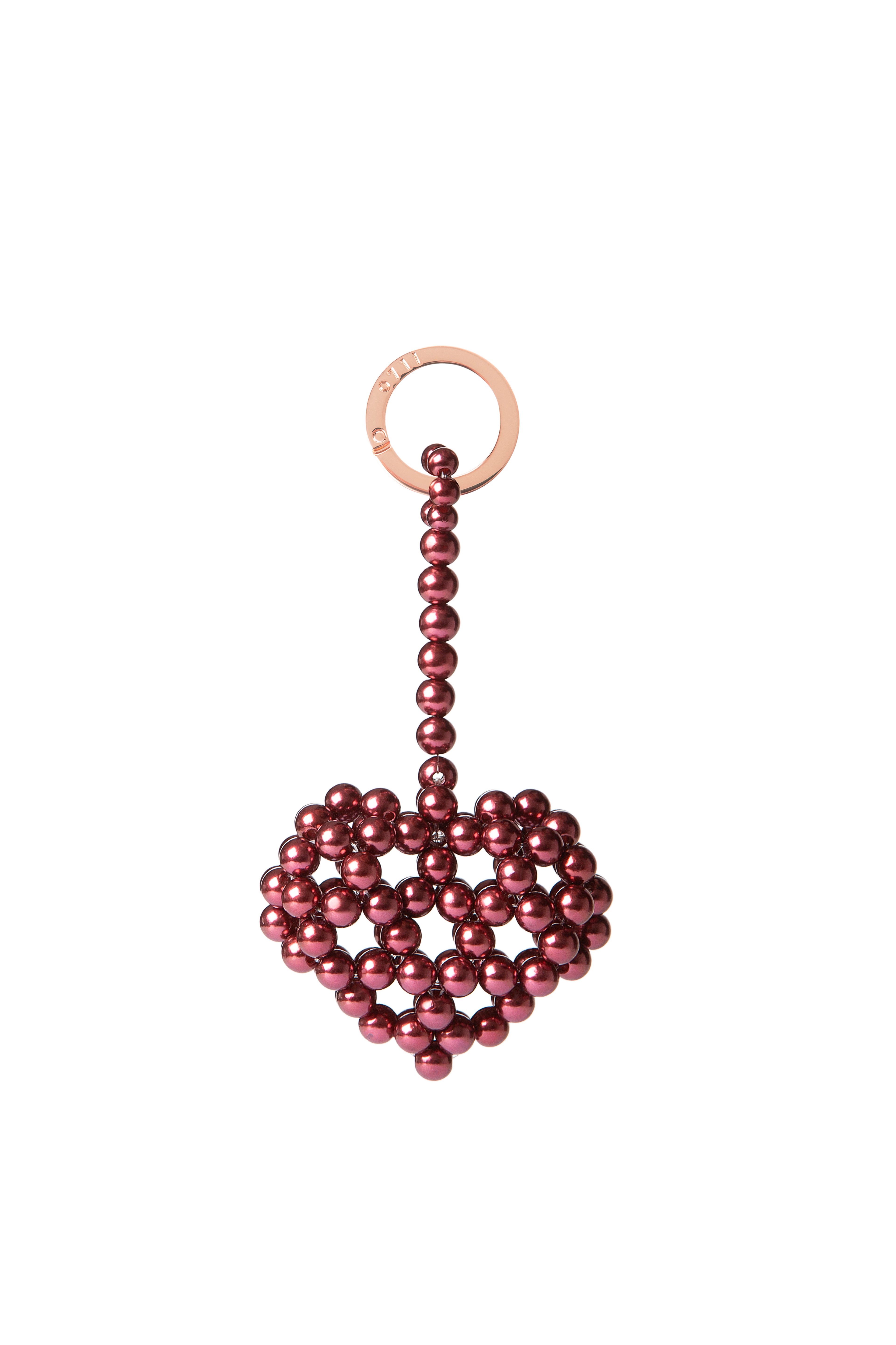 Burgundy Heart-Shaped Keychain