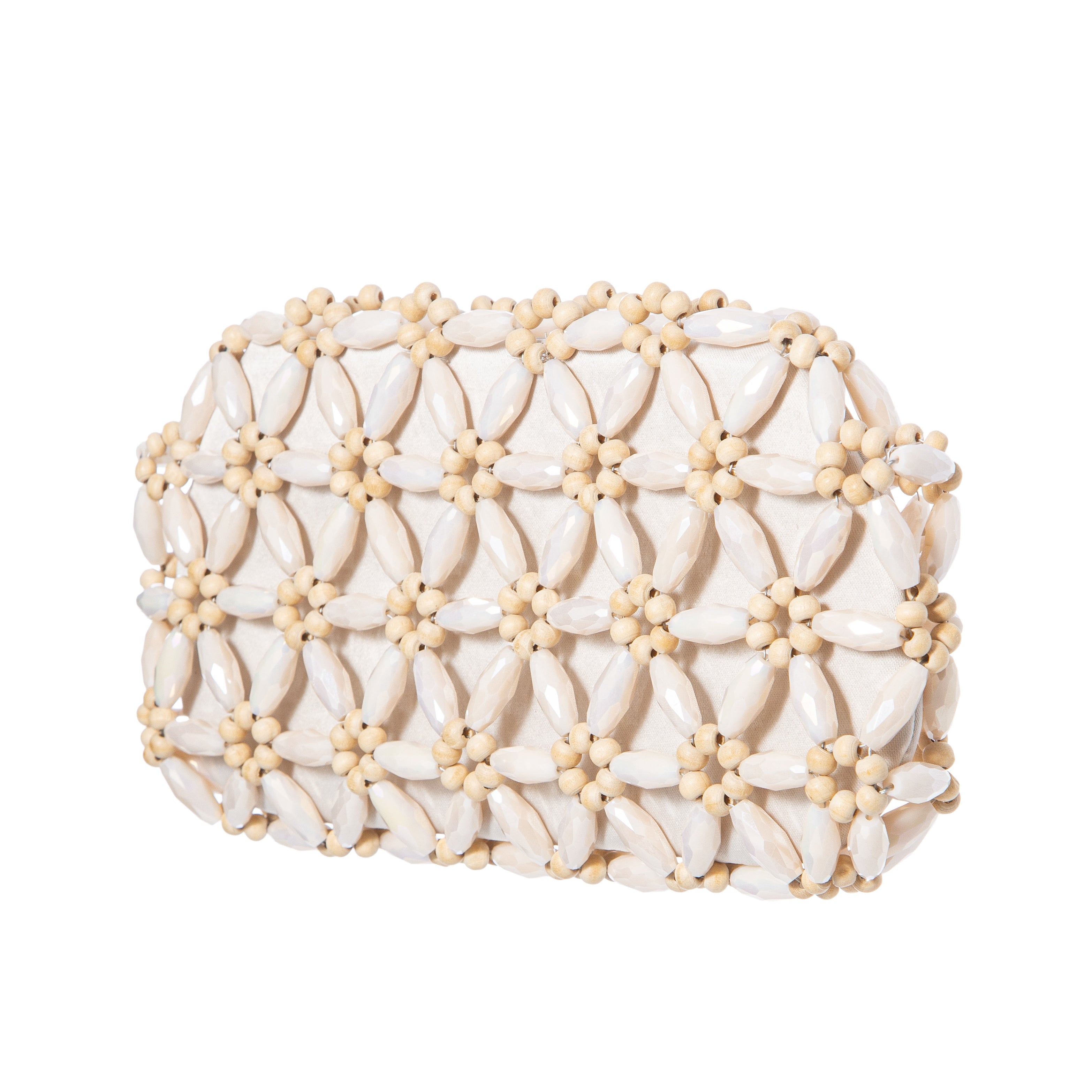 Beige & Cream Tebea Clutch