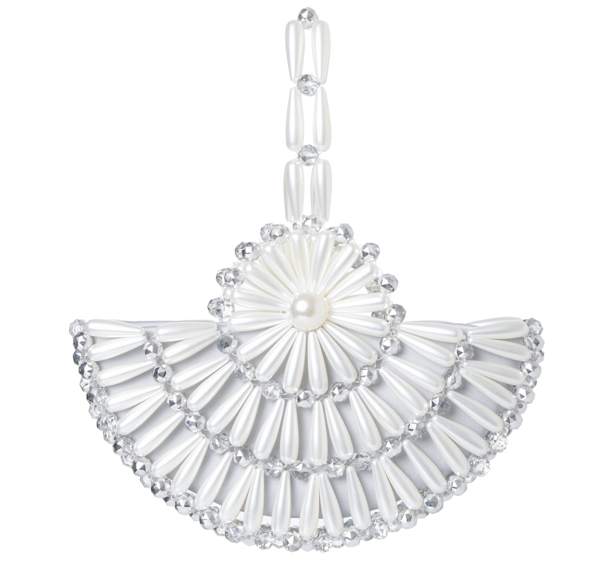 Ivory & Silver Small Selene Top Handle Bag