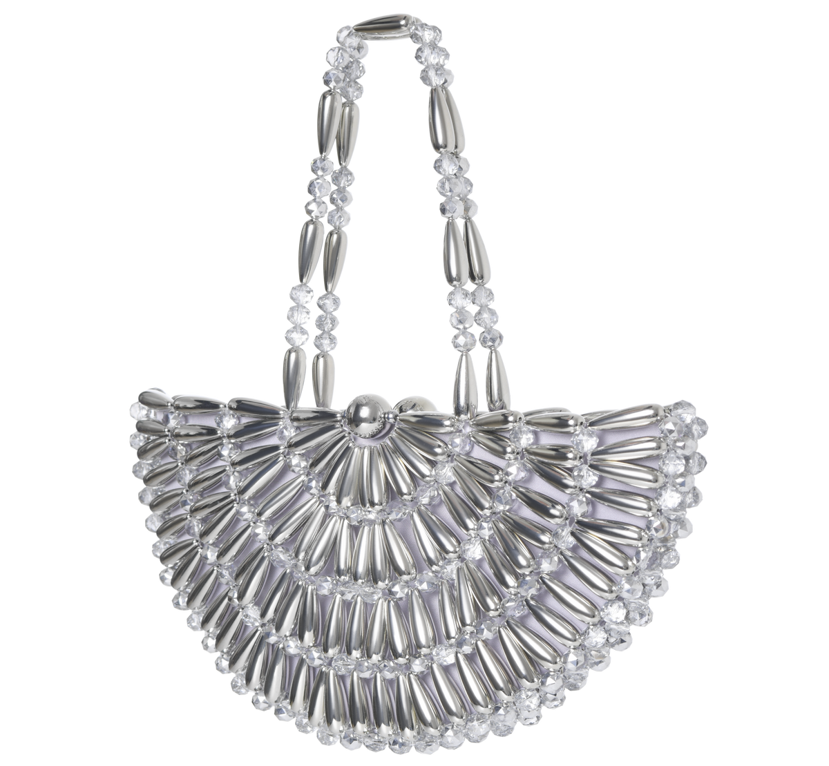 Silver Large Selene Top Handle Bag