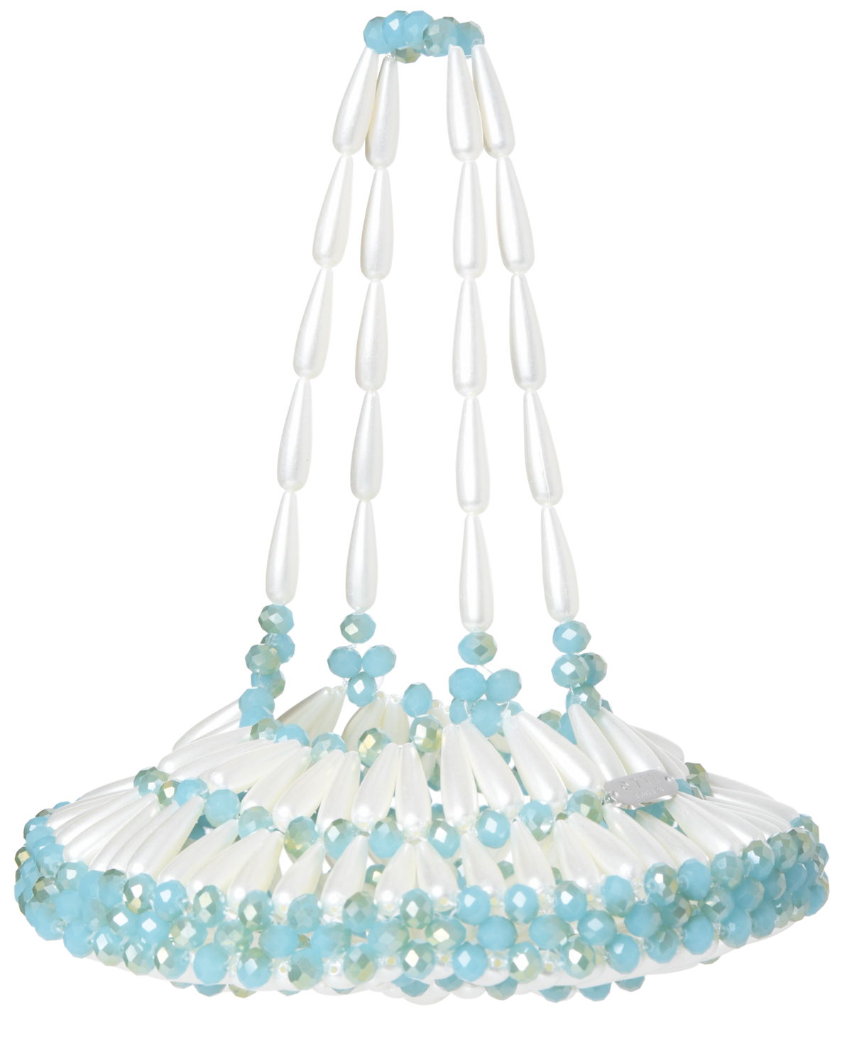 Ivory & Turquoise Allie Top Handle Bag