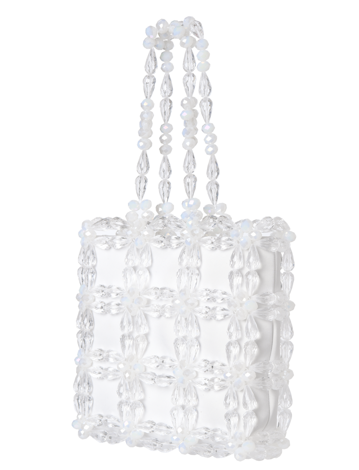 Transparent & White Marisha Top Handle Bag