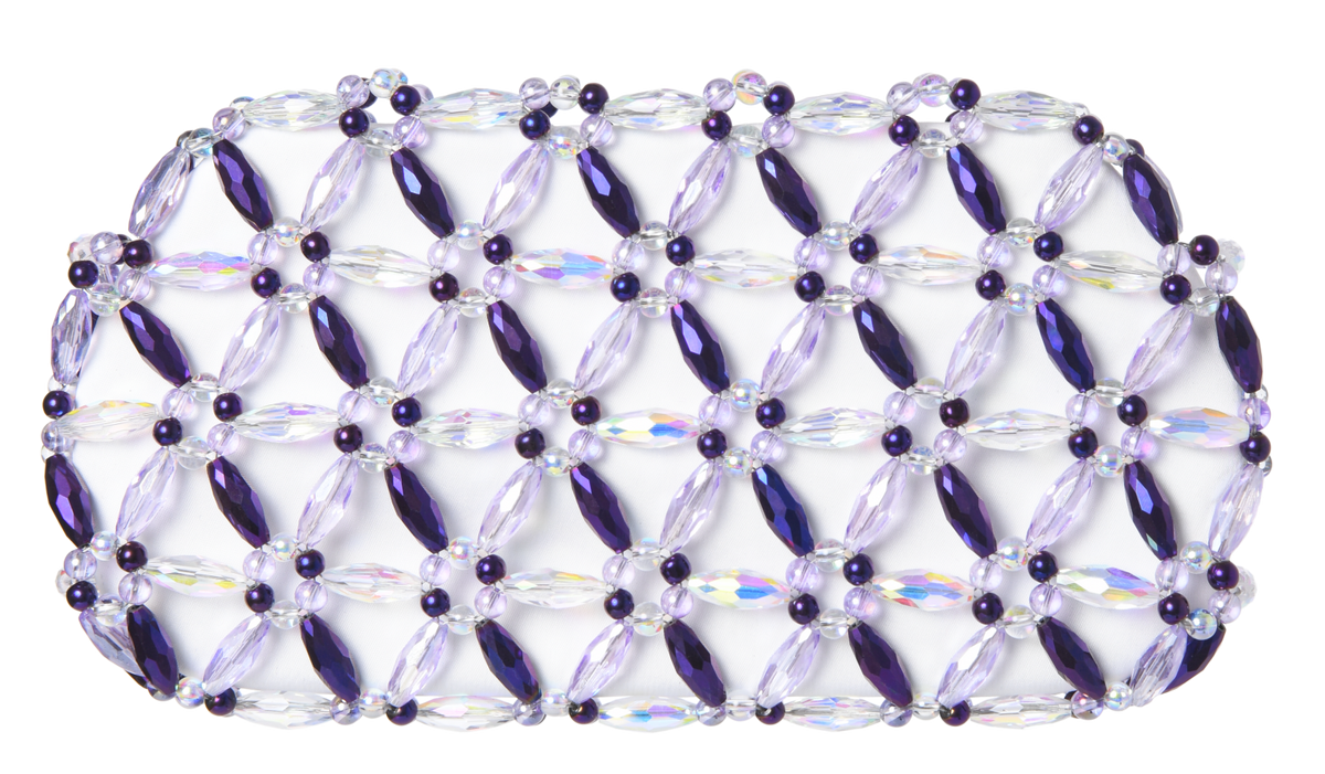 White & Purple Tebea Clutch