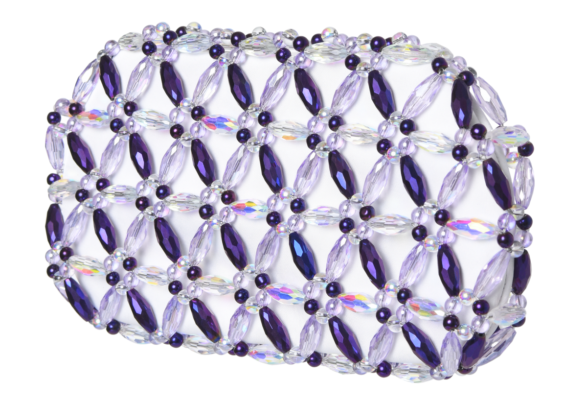 White & Purple Tebea Clutch