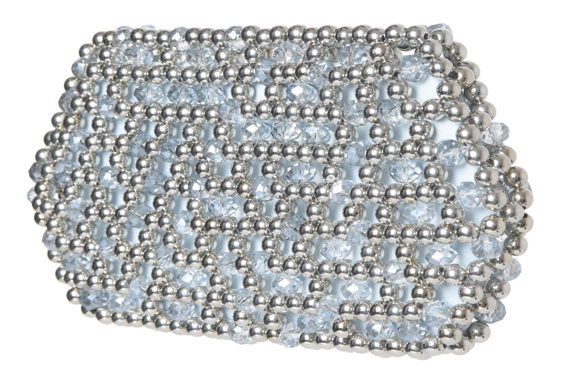 Silver & Baby Blue Lizzie Clutch