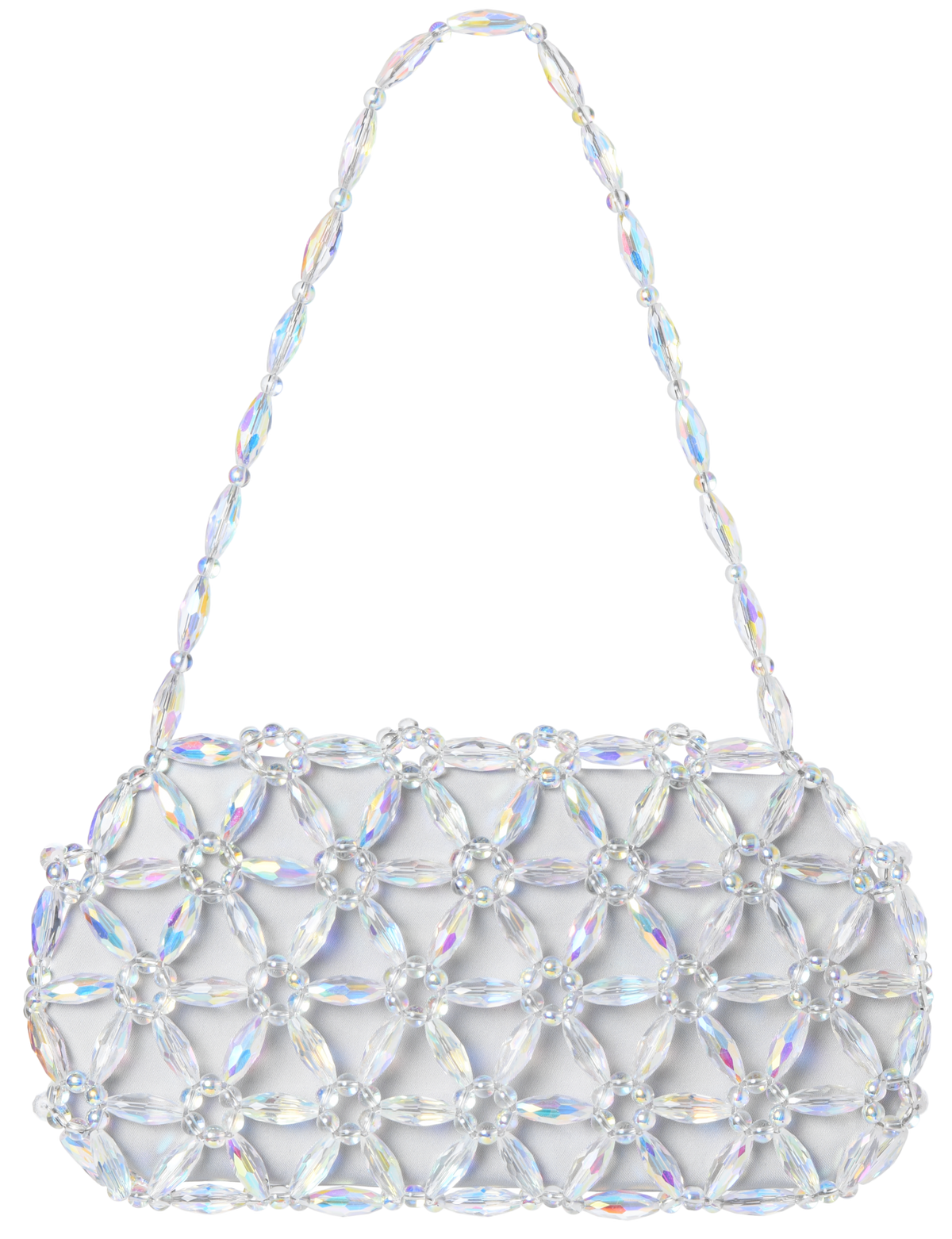 Iridescent White & Grey Tebea Shoulder Bag