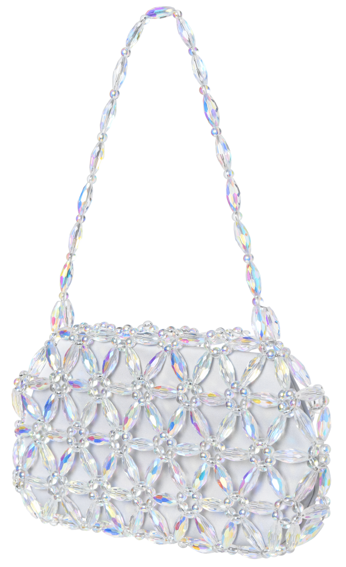 Iridescent White & Grey Tebea Shoulder Bag